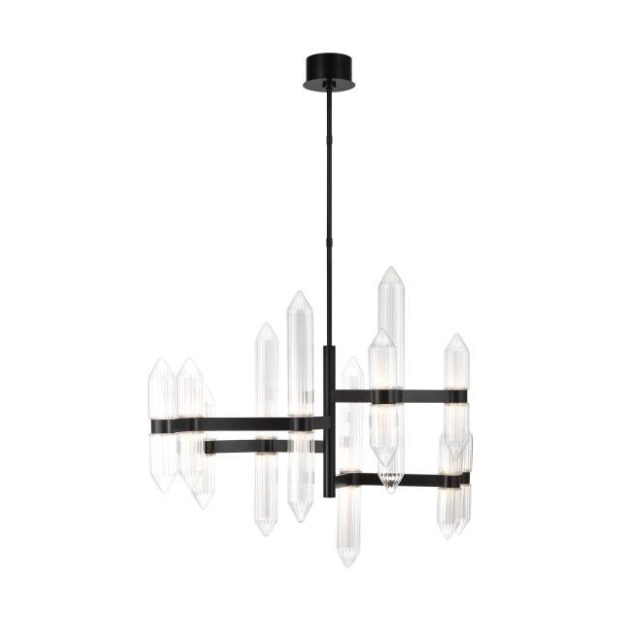 Langston Large Chandelier Chandeliers 12-Light LED 2700K Plated Dark Bronze by Avroko