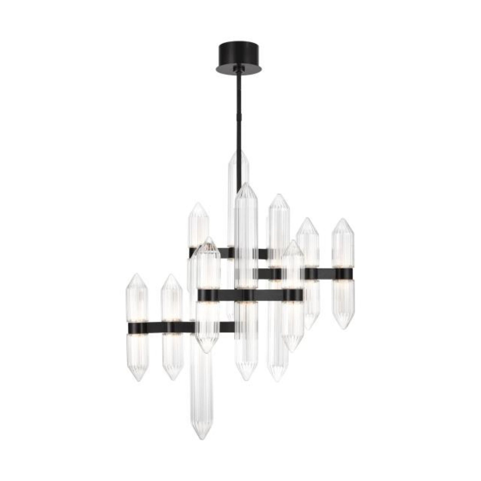 Langston Medium Chandelier Chandeliers 12-Light LED 2700K Plated Dark Bronze by Avroko