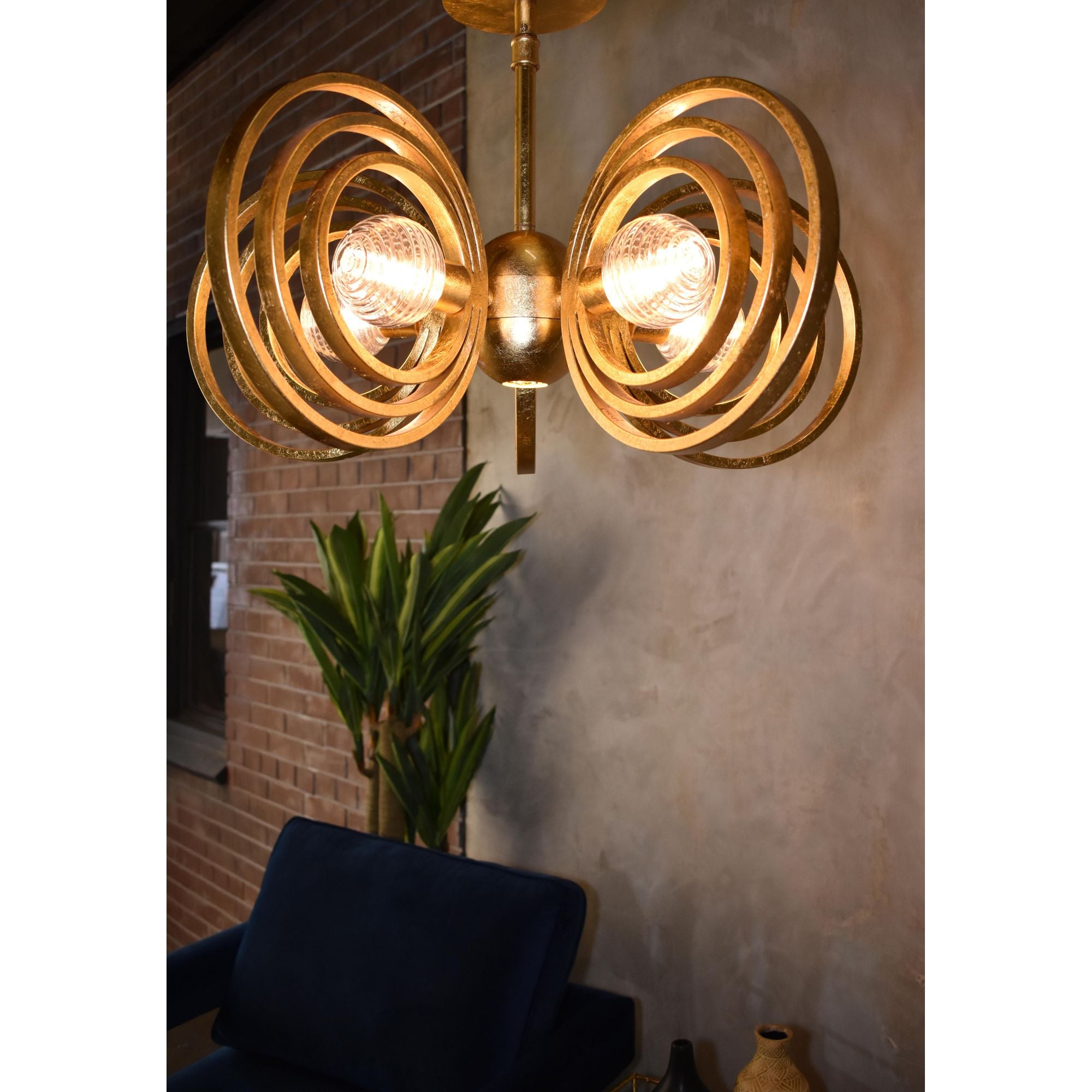 Studio M SM23634CRGL Frequency 5-Light Pendant in Gold Leaf