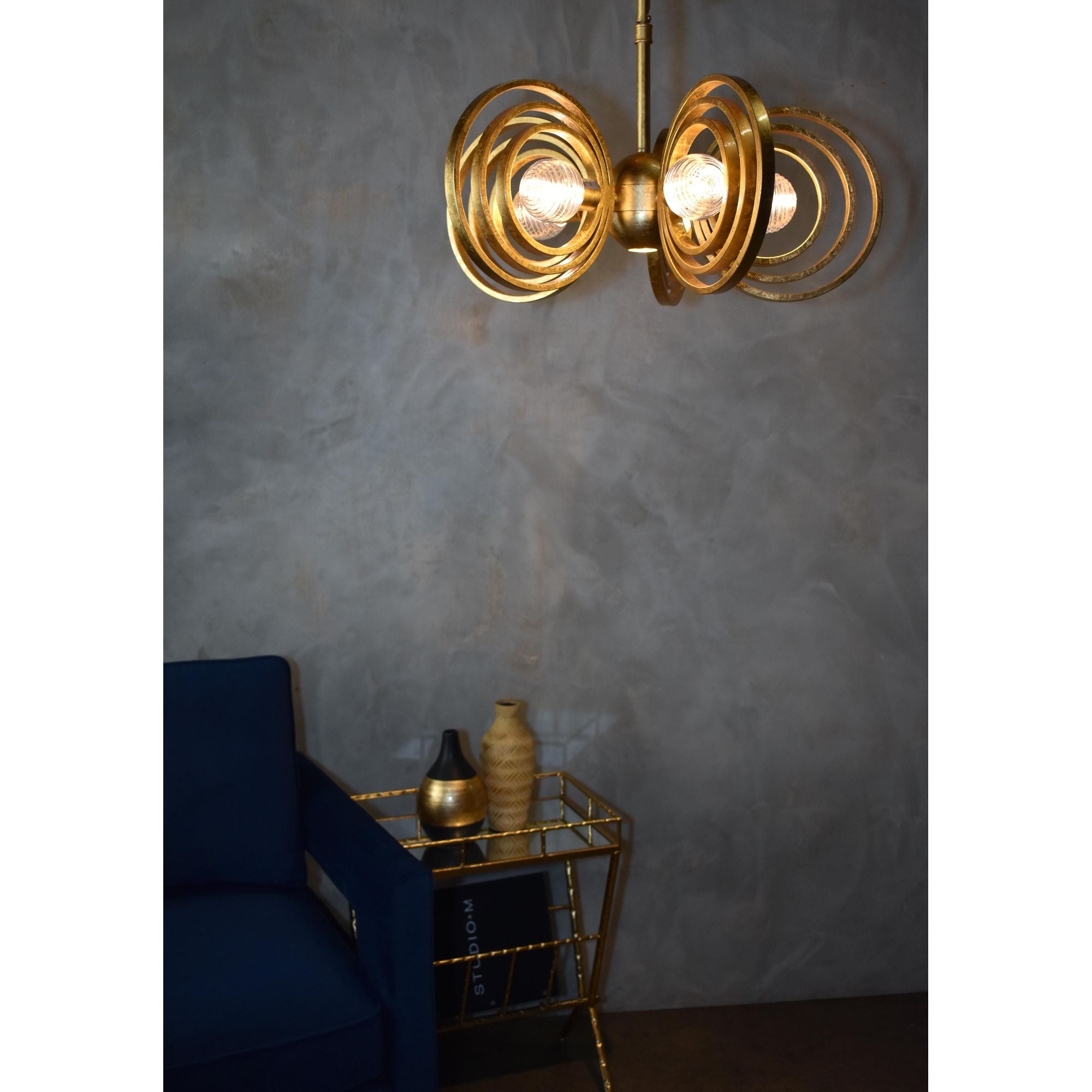 Studio M SM23634CRGL Frequency 5-Light Pendant in Gold Leaf
