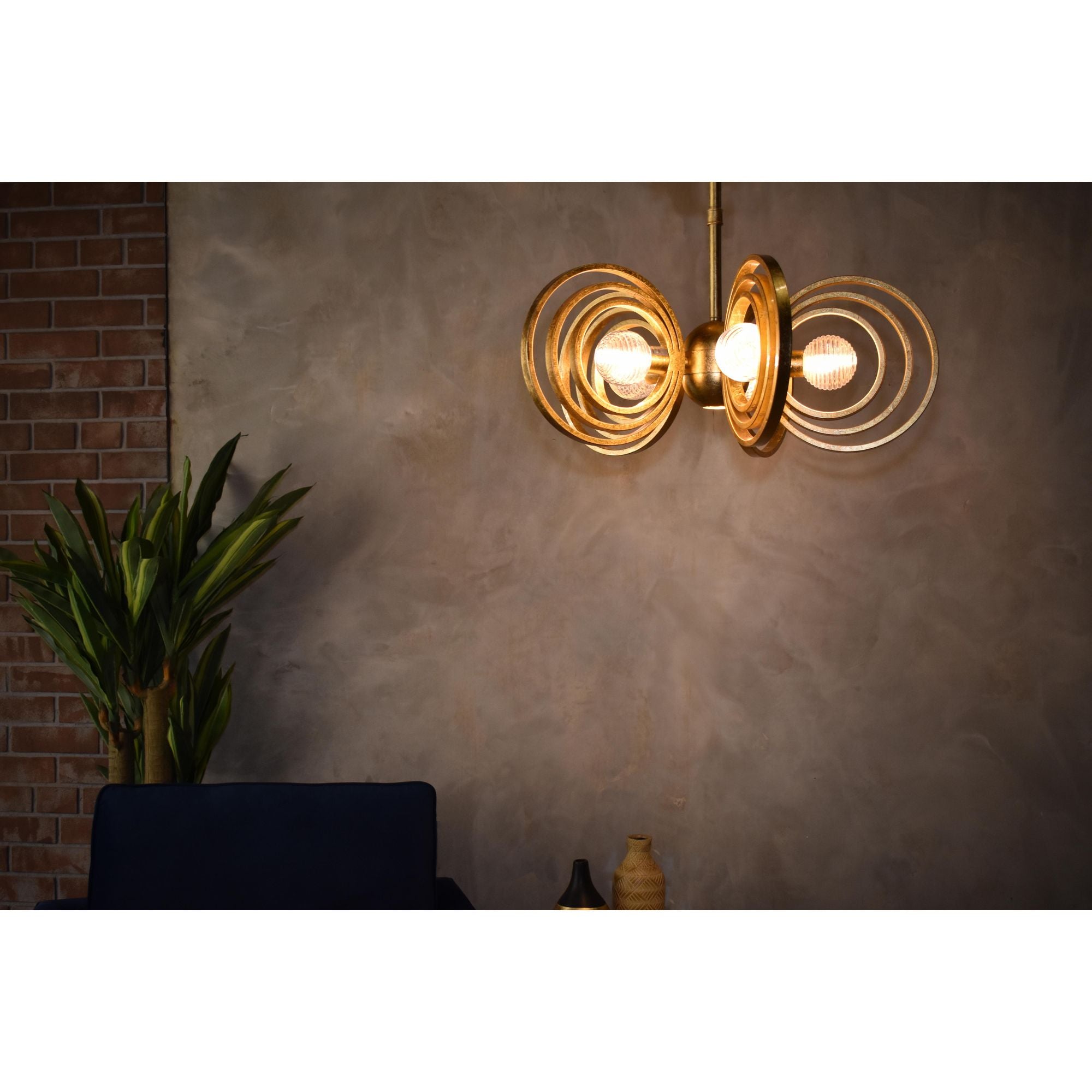 Studio M SM23634CRGL Frequency 5-Light Pendant in Gold Leaf