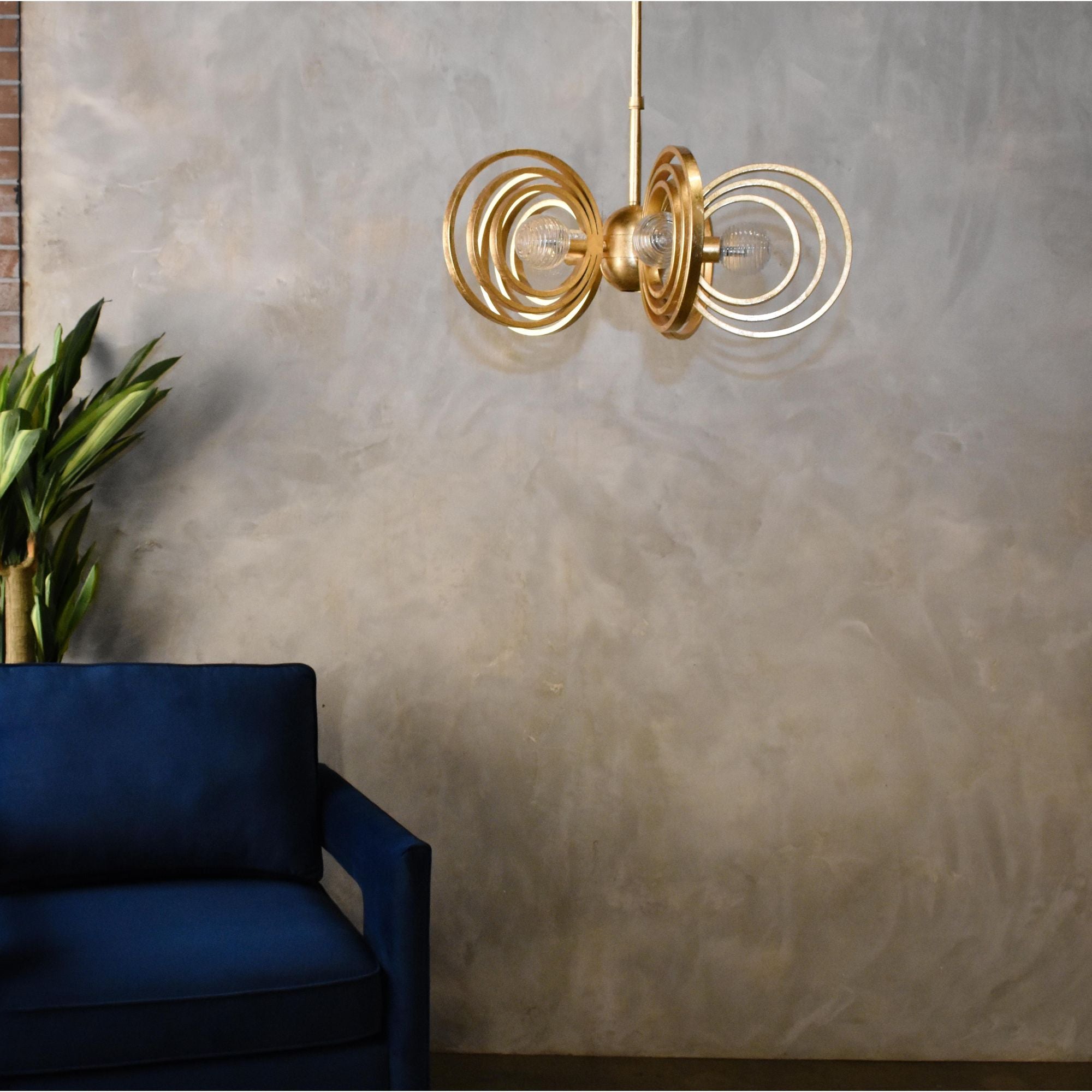Studio M SM23634CRGL Frequency 5-Light Pendant in Gold Leaf