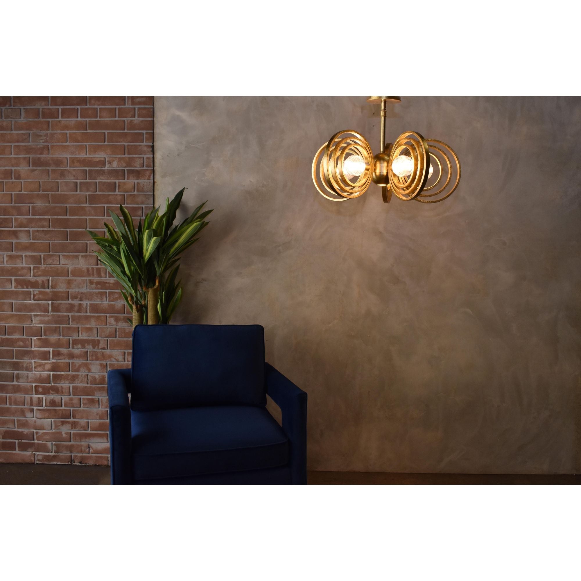 Studio M SM23634CRGL Frequency 5-Light Pendant in Gold Leaf