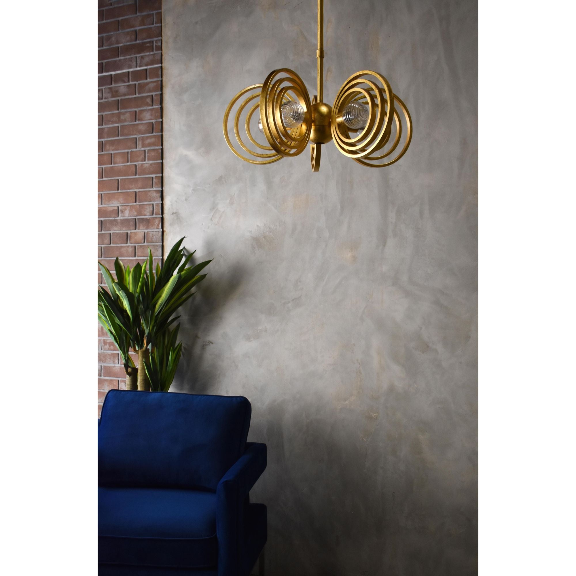 Studio M SM23634CRGL Frequency 5-Light Pendant in Gold Leaf