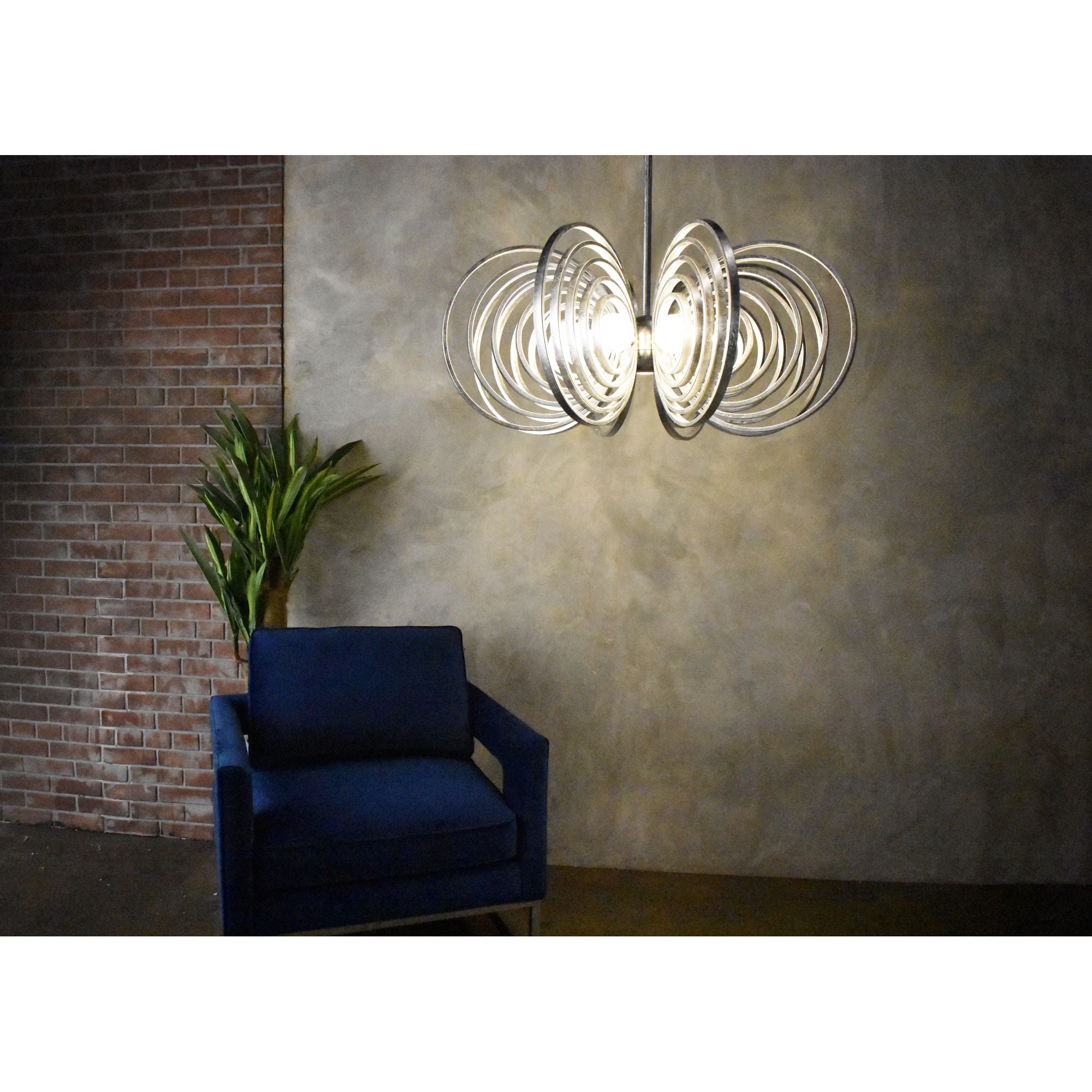 Studio M SM23638CRSL Frequency 8-Light Pendant in Silver Leaf