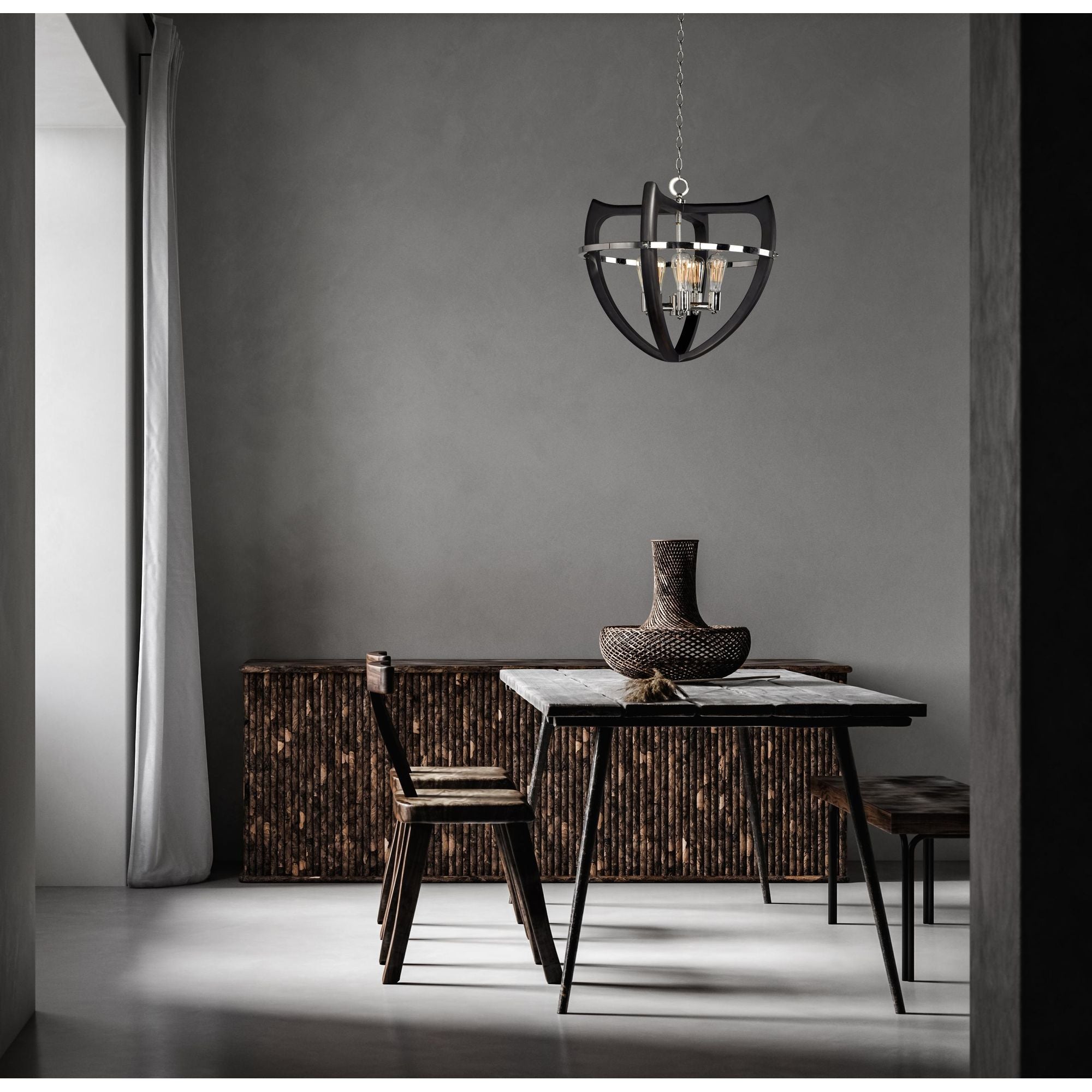 Studio M SM23805WEPN Crescendo 5-Light Pendant in Wenge / Polished Nickel