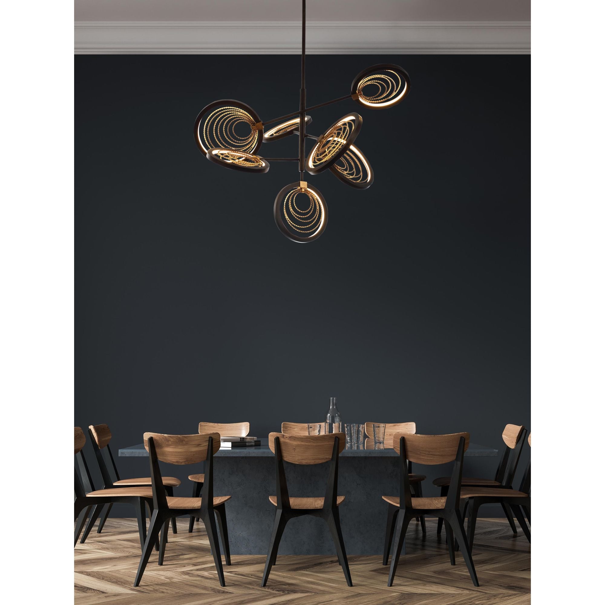 Studio M SM23845BZGTGL Lariat LED Pendant in Bronze Gilt / Gold Leaf