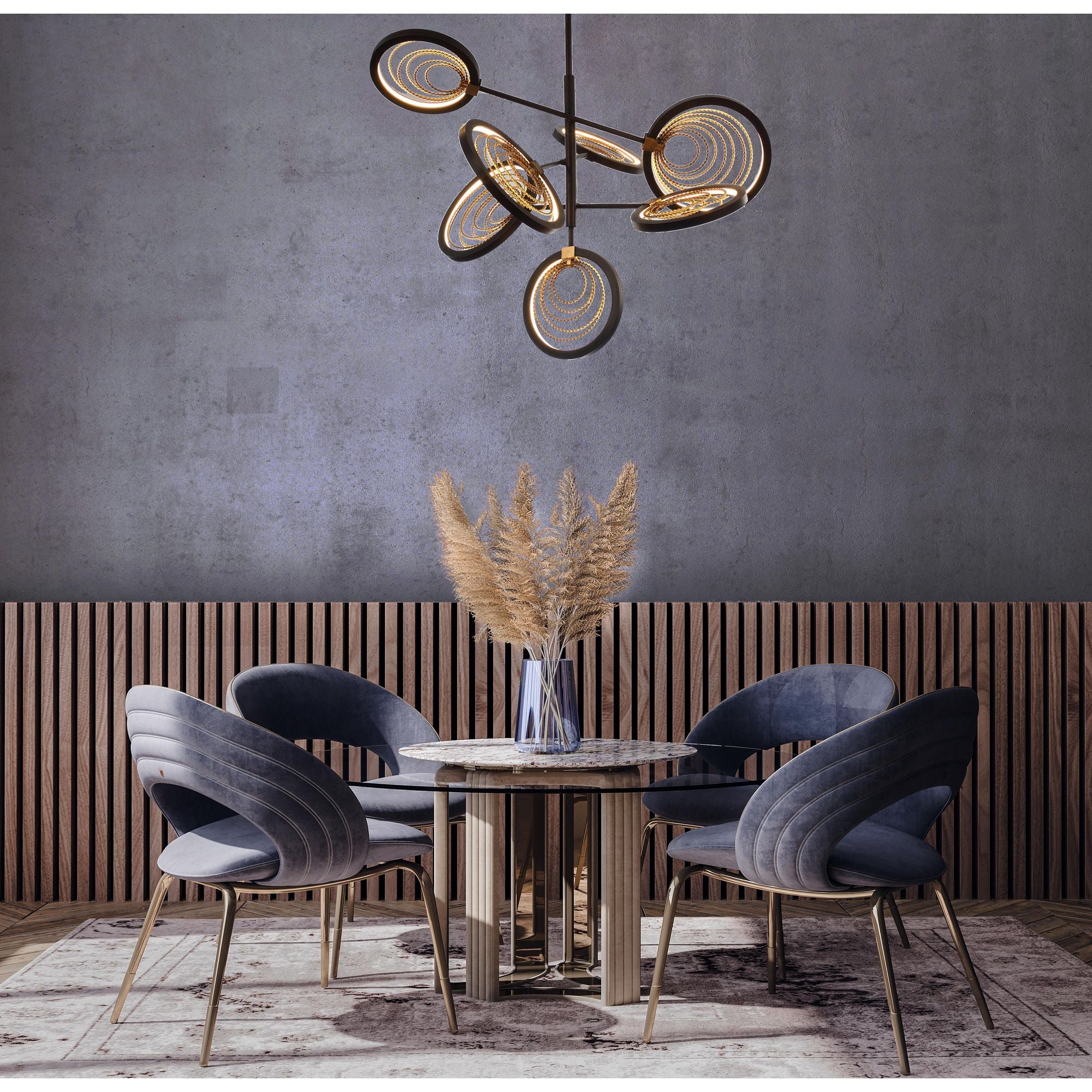 Studio M SM23845BZGTGL Lariat LED Pendant in Bronze Gilt / Gold Leaf