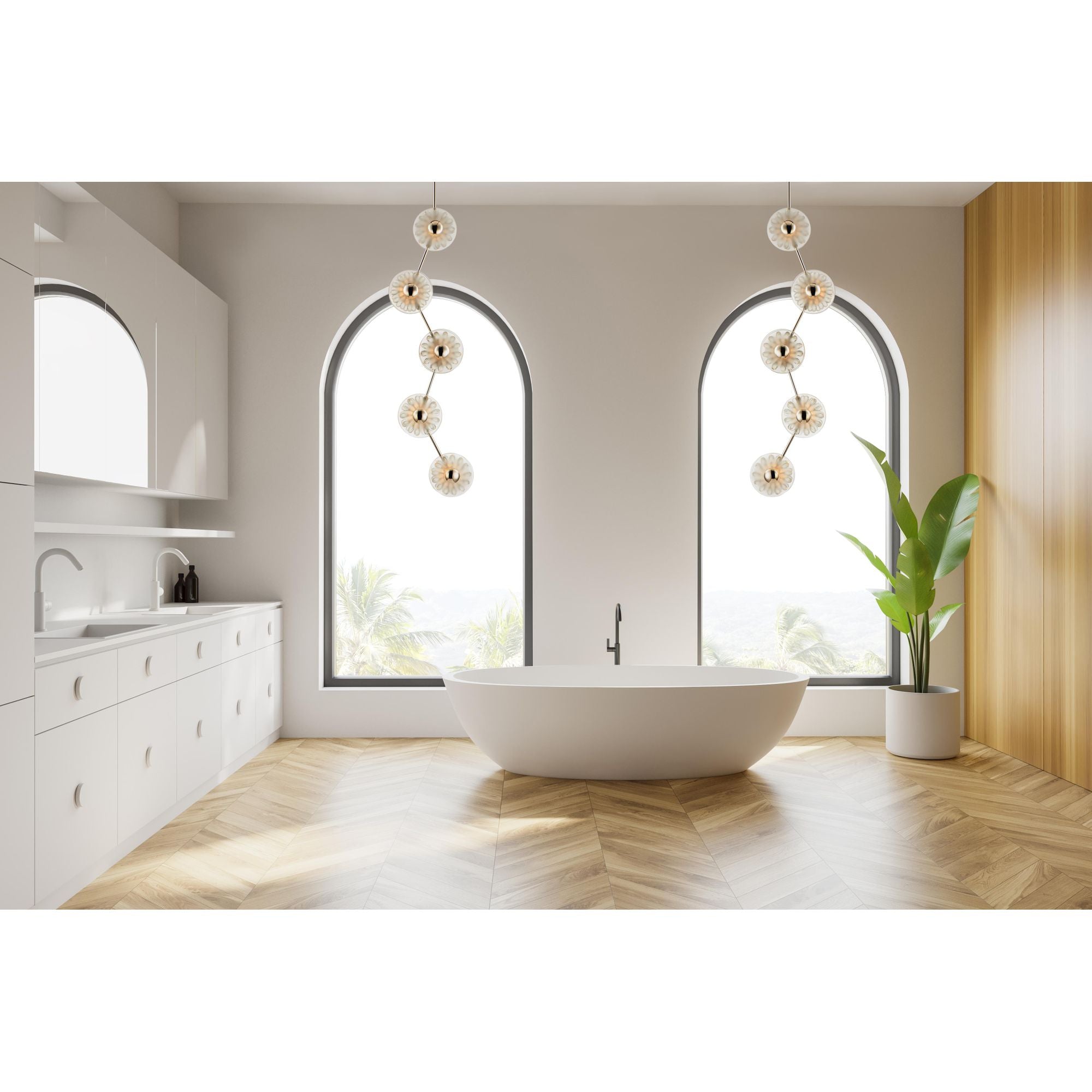 Studio M SM23875FTCLPN Peony 10-Light LED Pendant in Polished Nickel