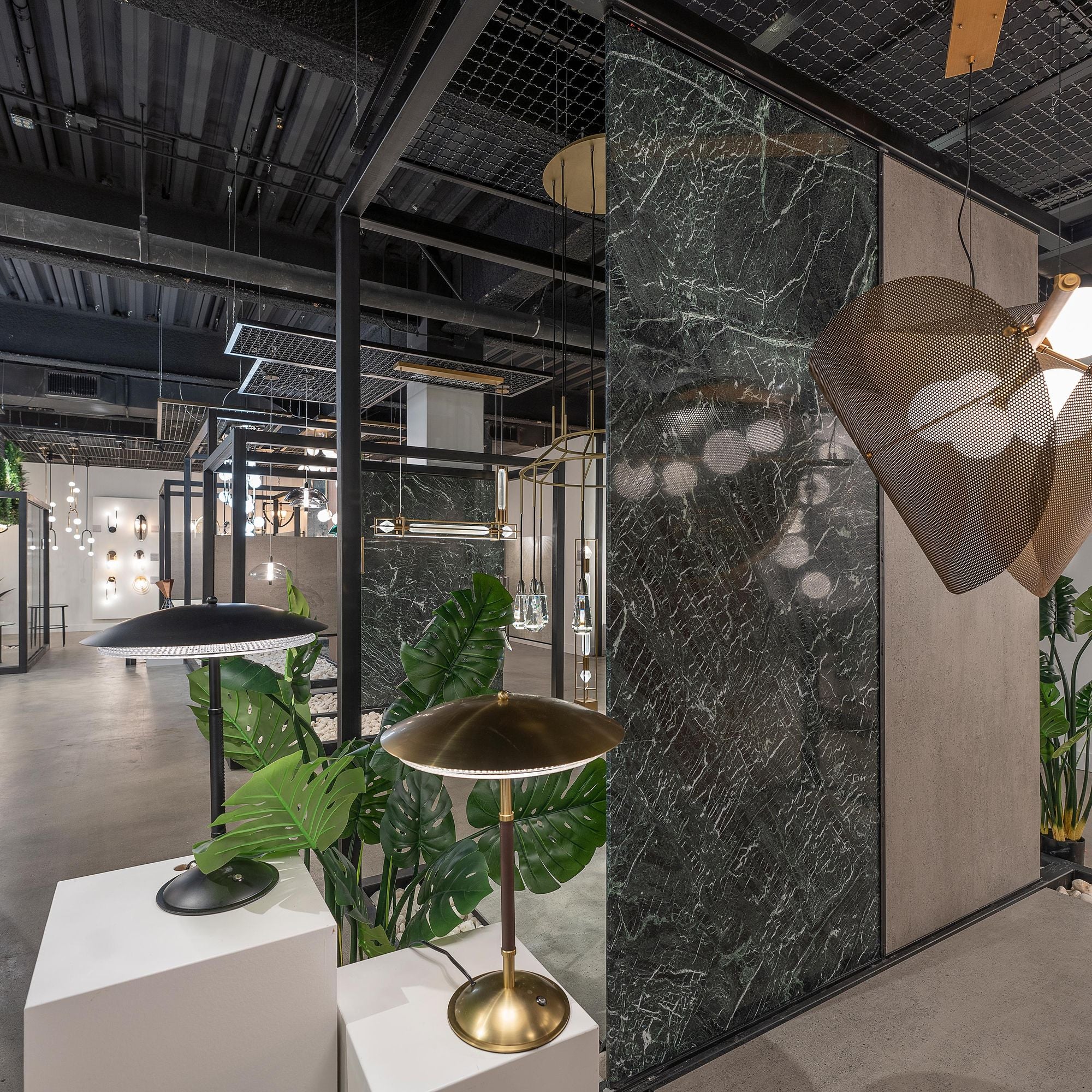 Studio M SM81868CRNAB Prismatic LED Table Lamp in Natural Aged Brass by Mat Sanders