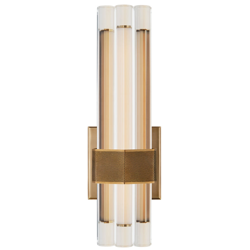 Lauren Rottet Fascio 14" Asymmetric Sconce in Hand-Rubbed Antique Brass with Crystal