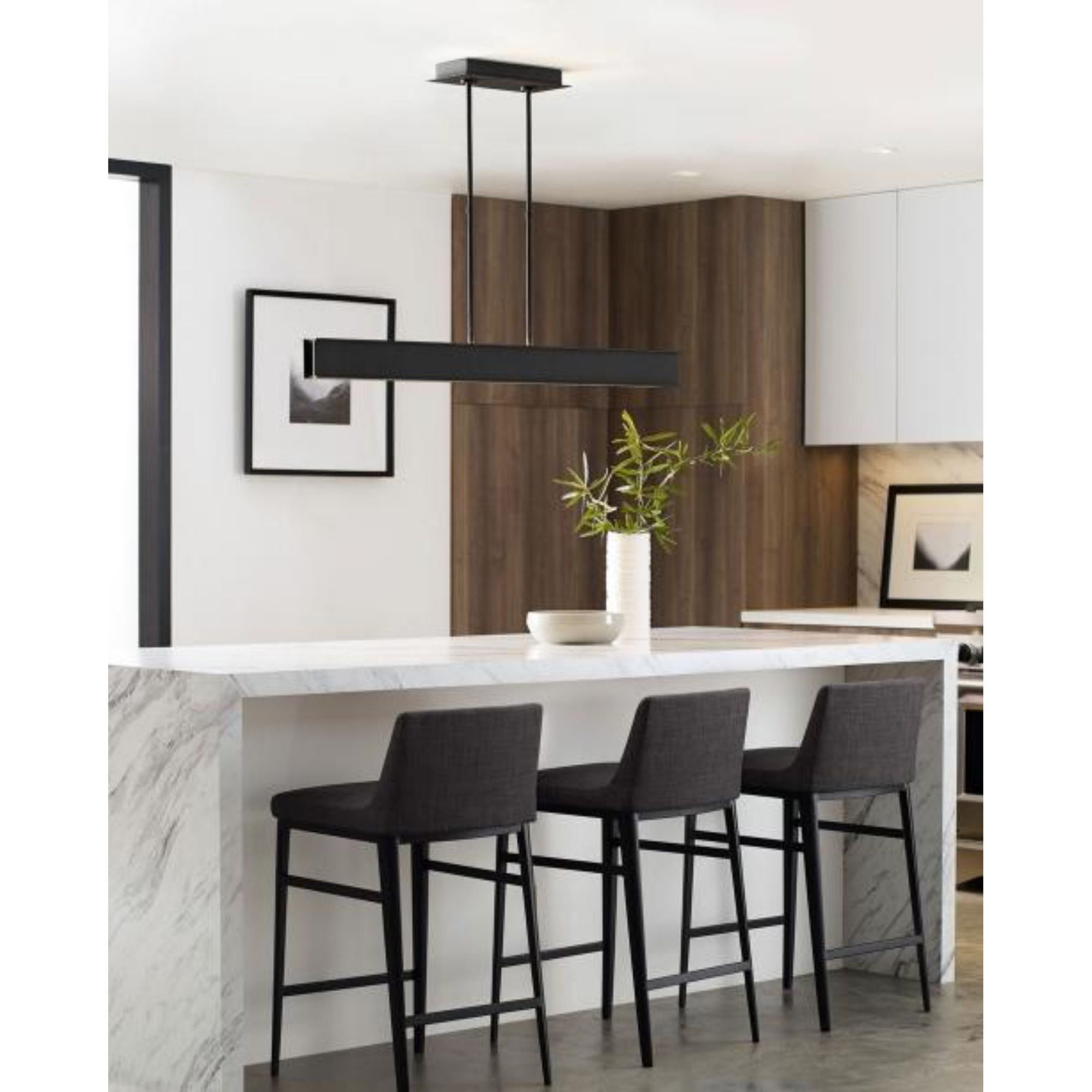 I-Beam 47 Linear Suspension Linear Suspension 1-Light LED 2700K Nightshade Black by Mick De Giulio