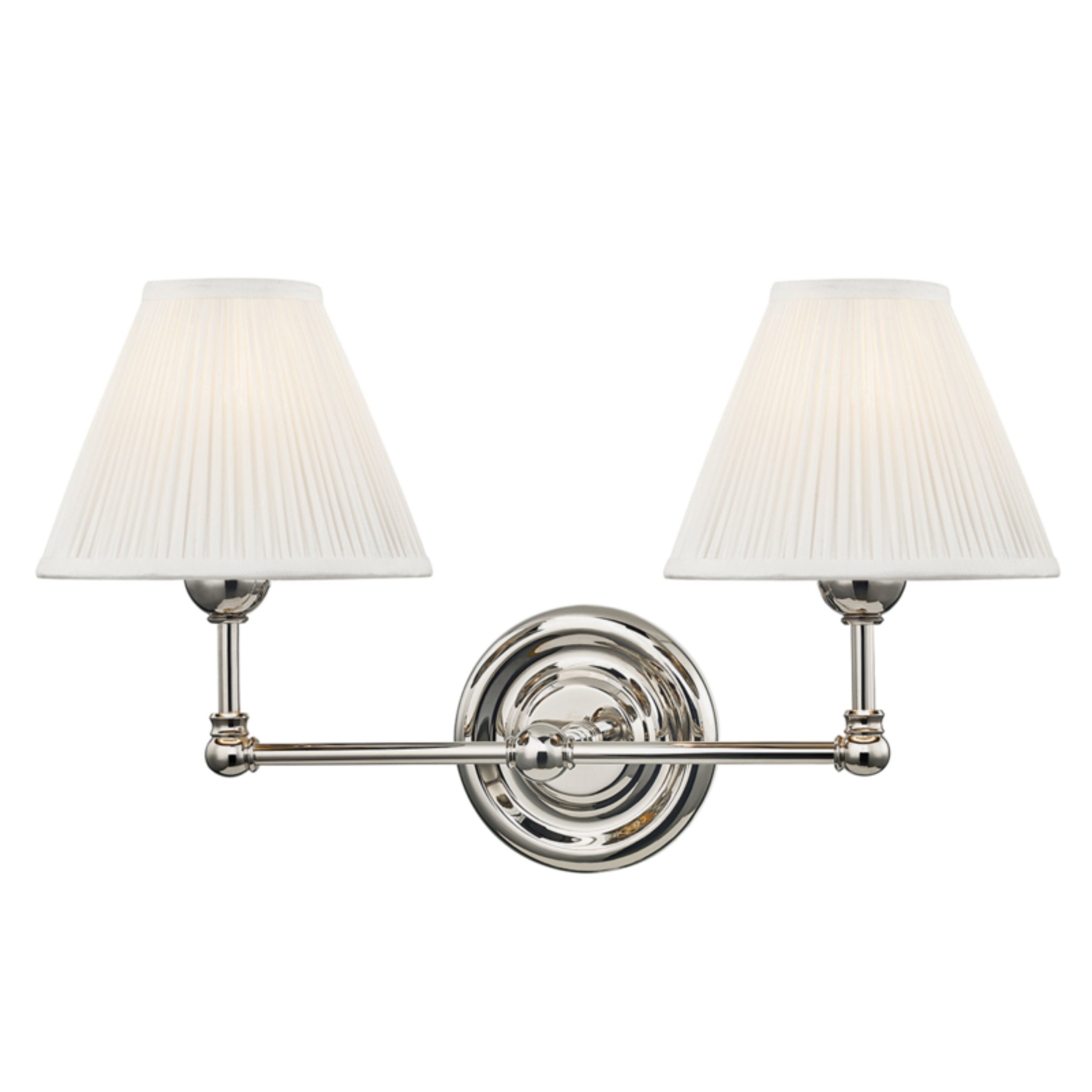 Classic No.1 2-Light Wall Sconce in  Polished Nickel by  Mark D. Sikes 18.25L x 18.25W x 10.5H