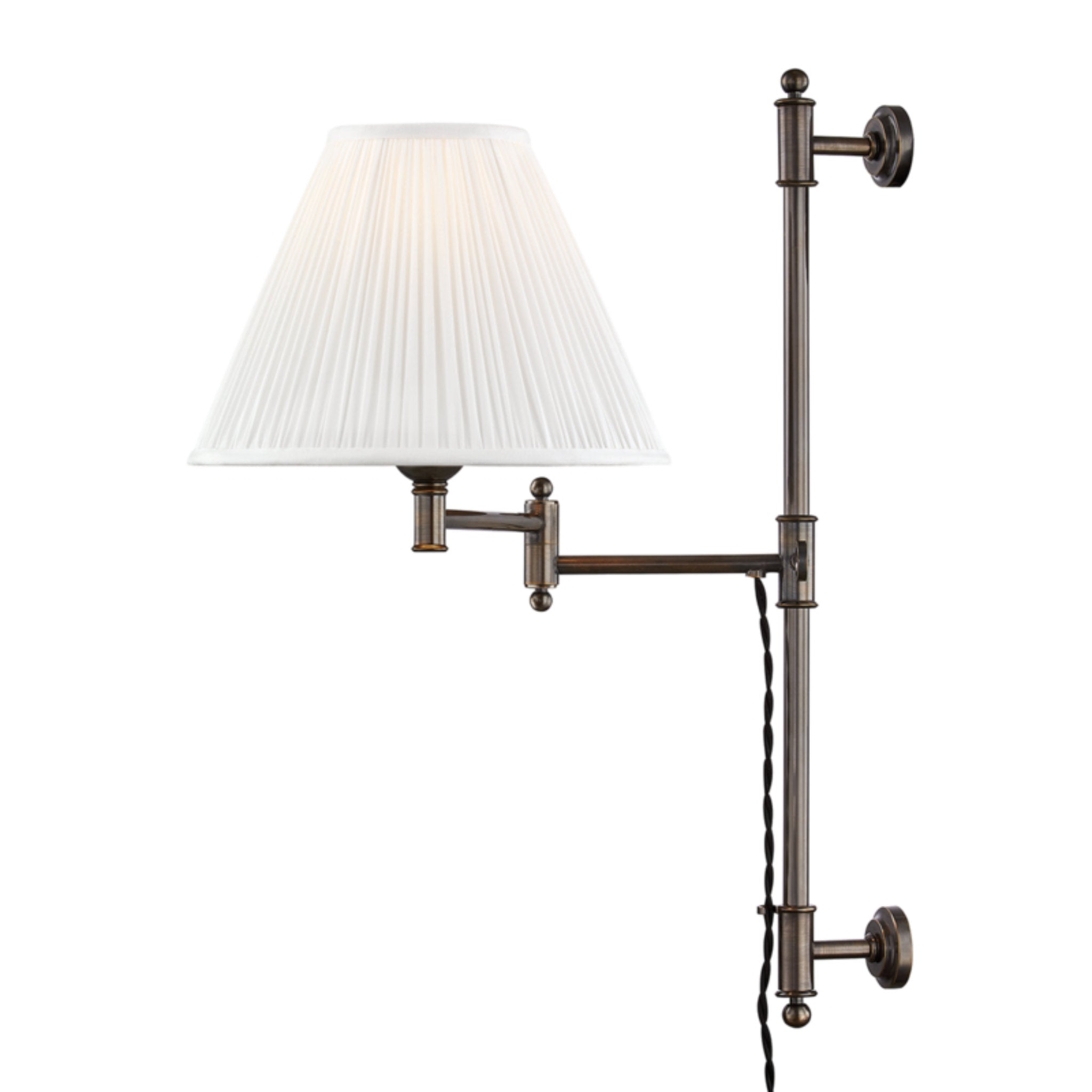 Classic No.1 1 Light Plug-in Sconce in Distressed Bronze by Mark D. Sikes