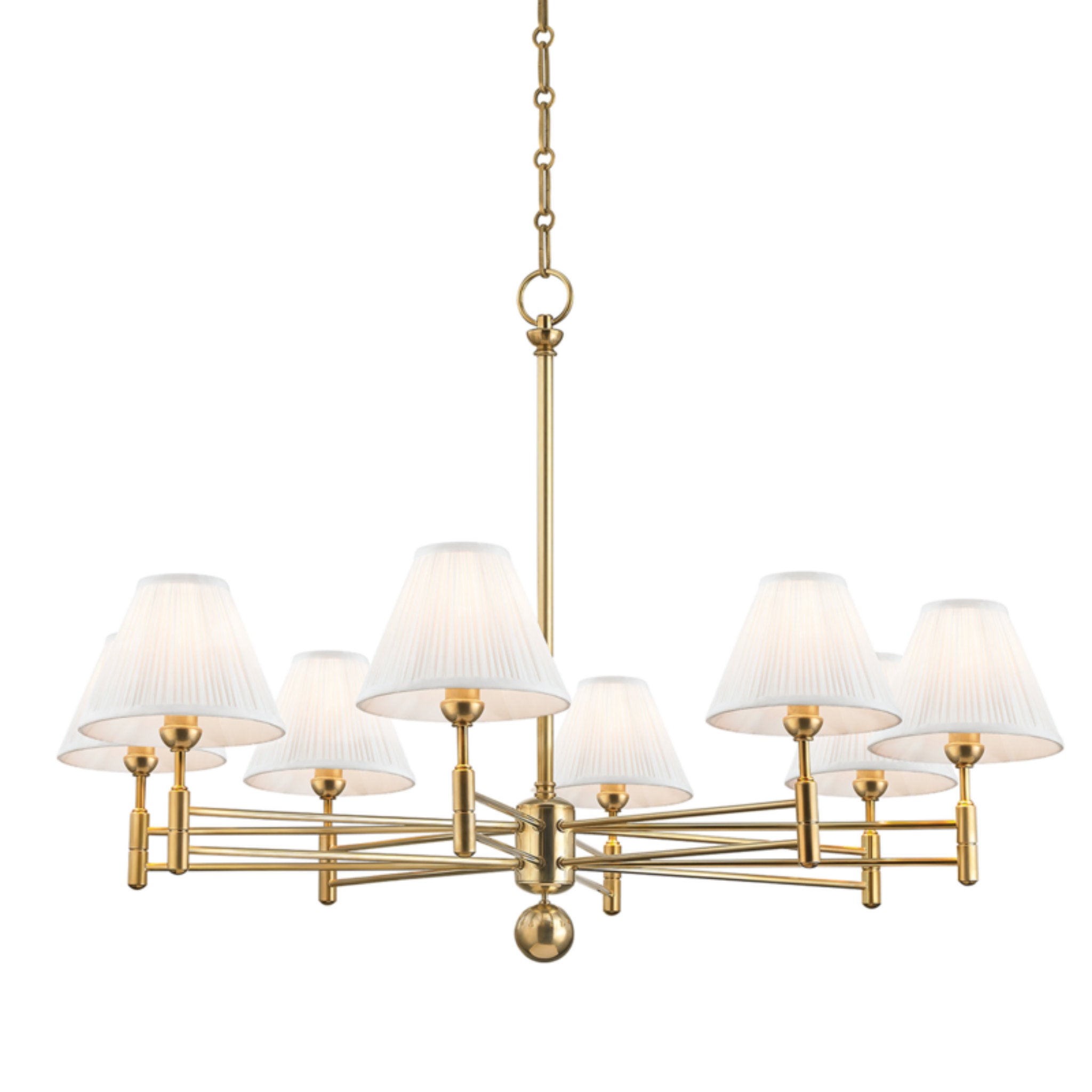 Classic No.1 8 Light Chandelier in Aged Brass by Mark D. Sikes