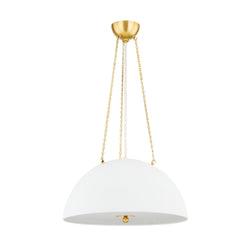 Chiswick 3 Light Pendant in Aged Brass by Mark D. Sikes