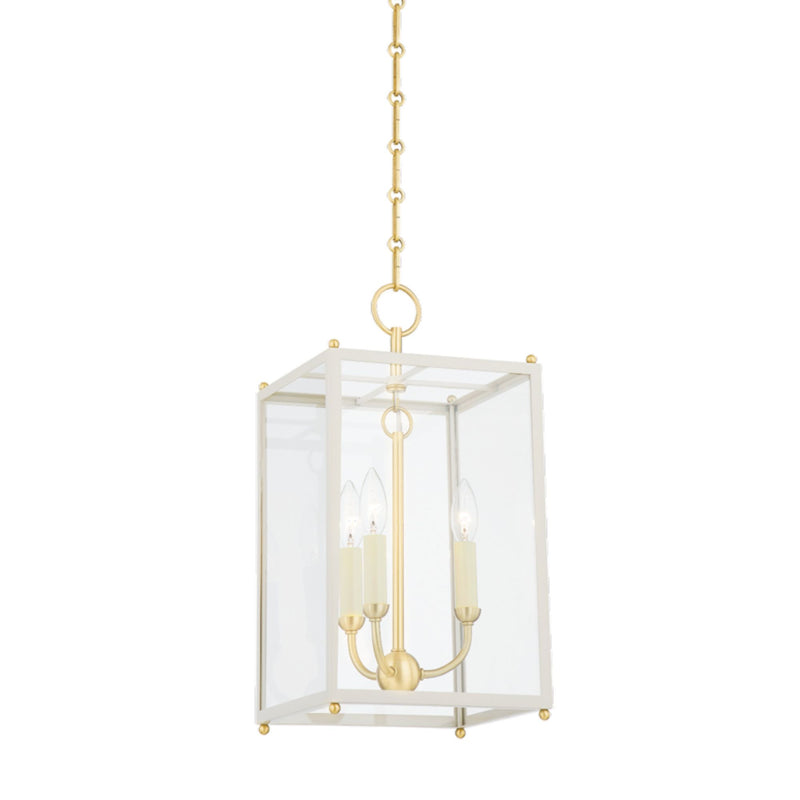 Chaselton 3 Light Lantern in Aged Brass by Mark D. Sikes