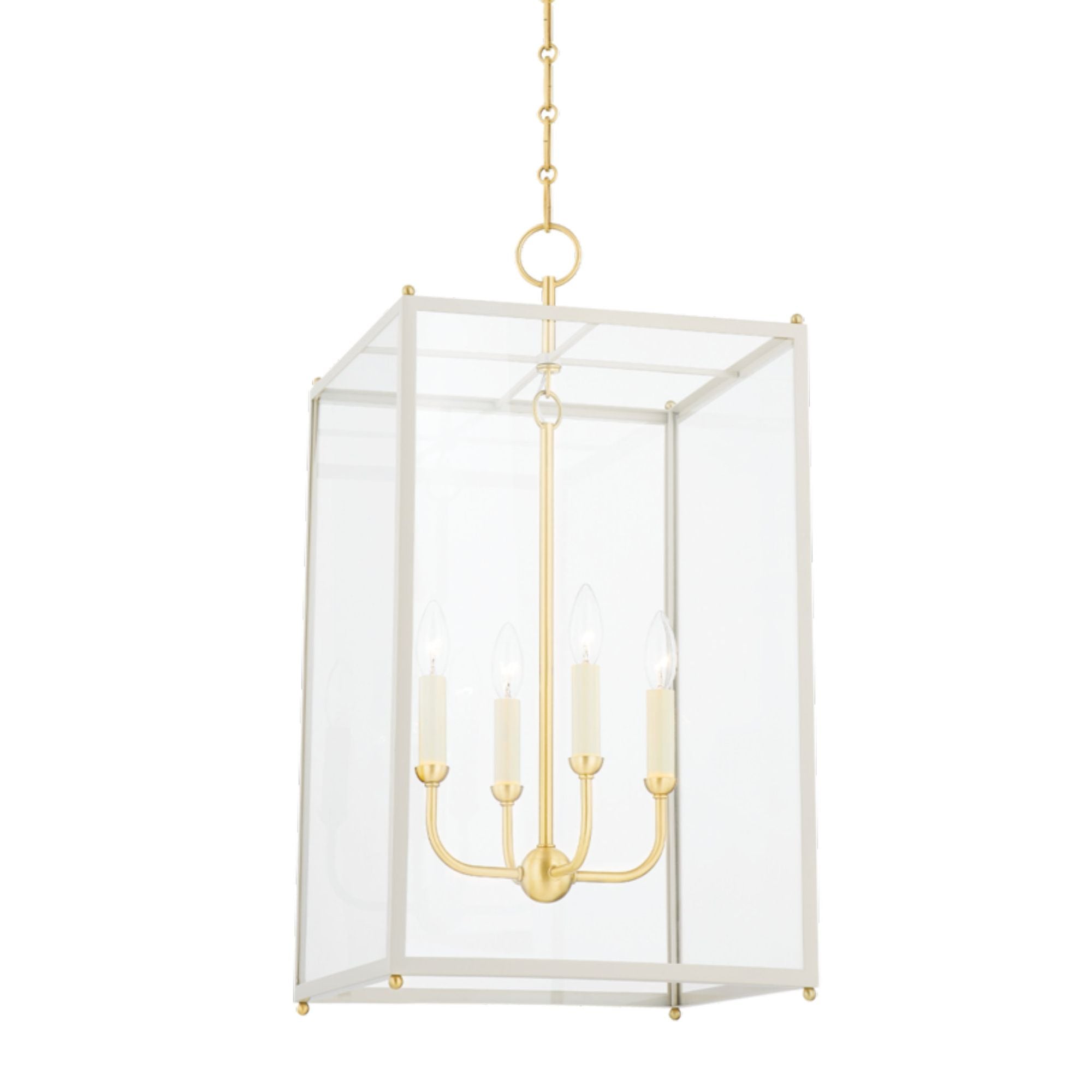 Chaselton 4-Light Lantern in  Aged Brass by  Mark D. Sikes 15L x 15W x 28.25H