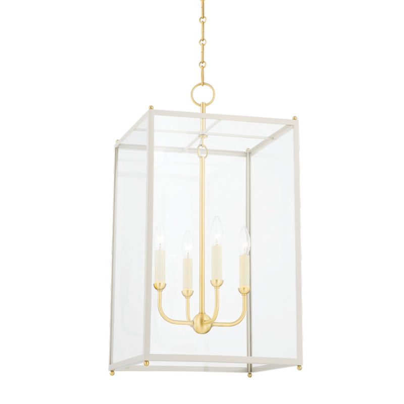 Chaselton 4 Light Lantern in Aged Brass by Mark D. Sikes