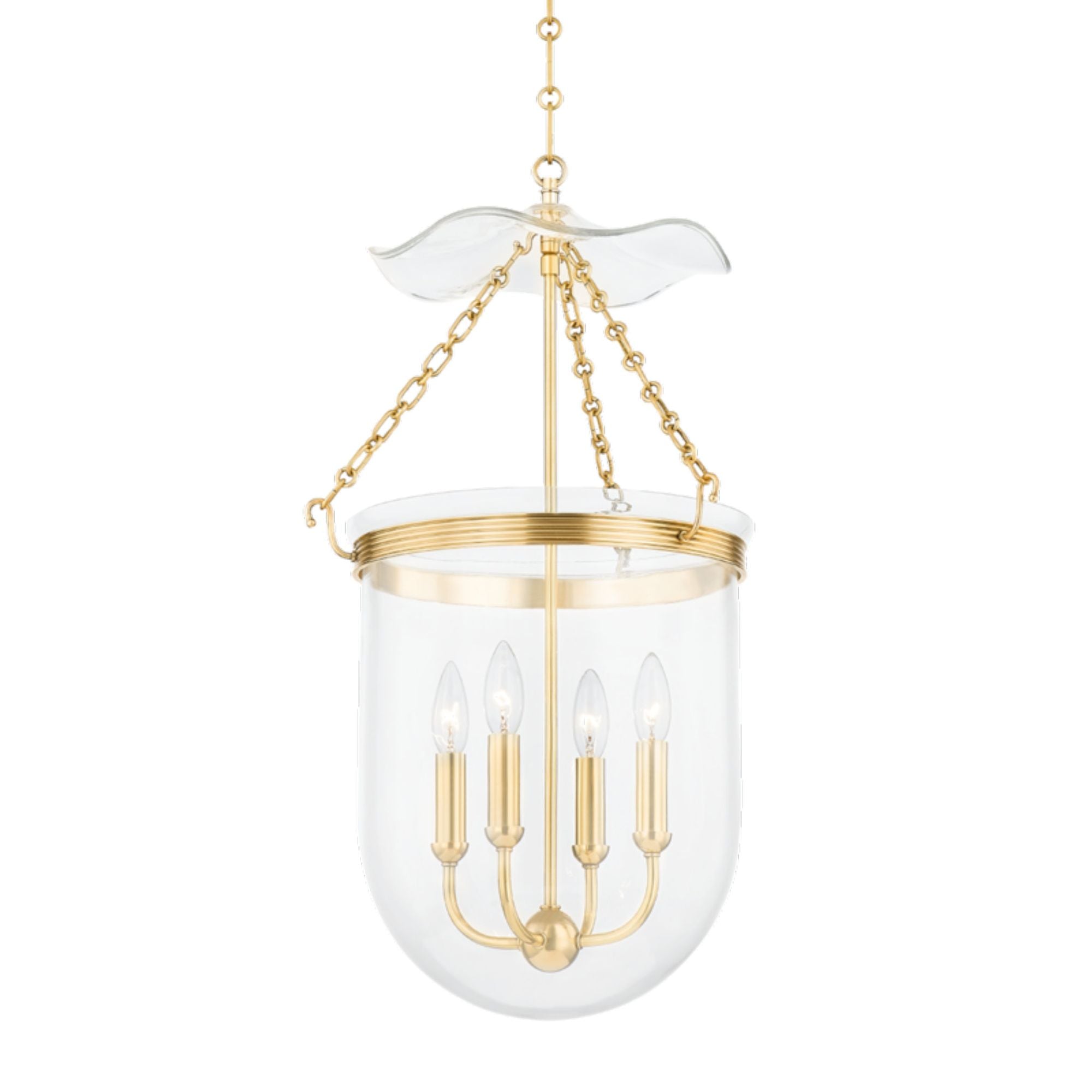 Rousham 4-Light Lantern in Aged Brass by Mark D. Sikes 15.75W x 28H