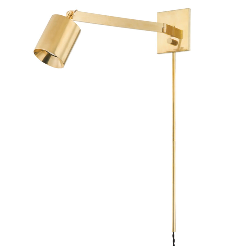Highgrove 1 Light Plug-in Sconce in Aged Brass