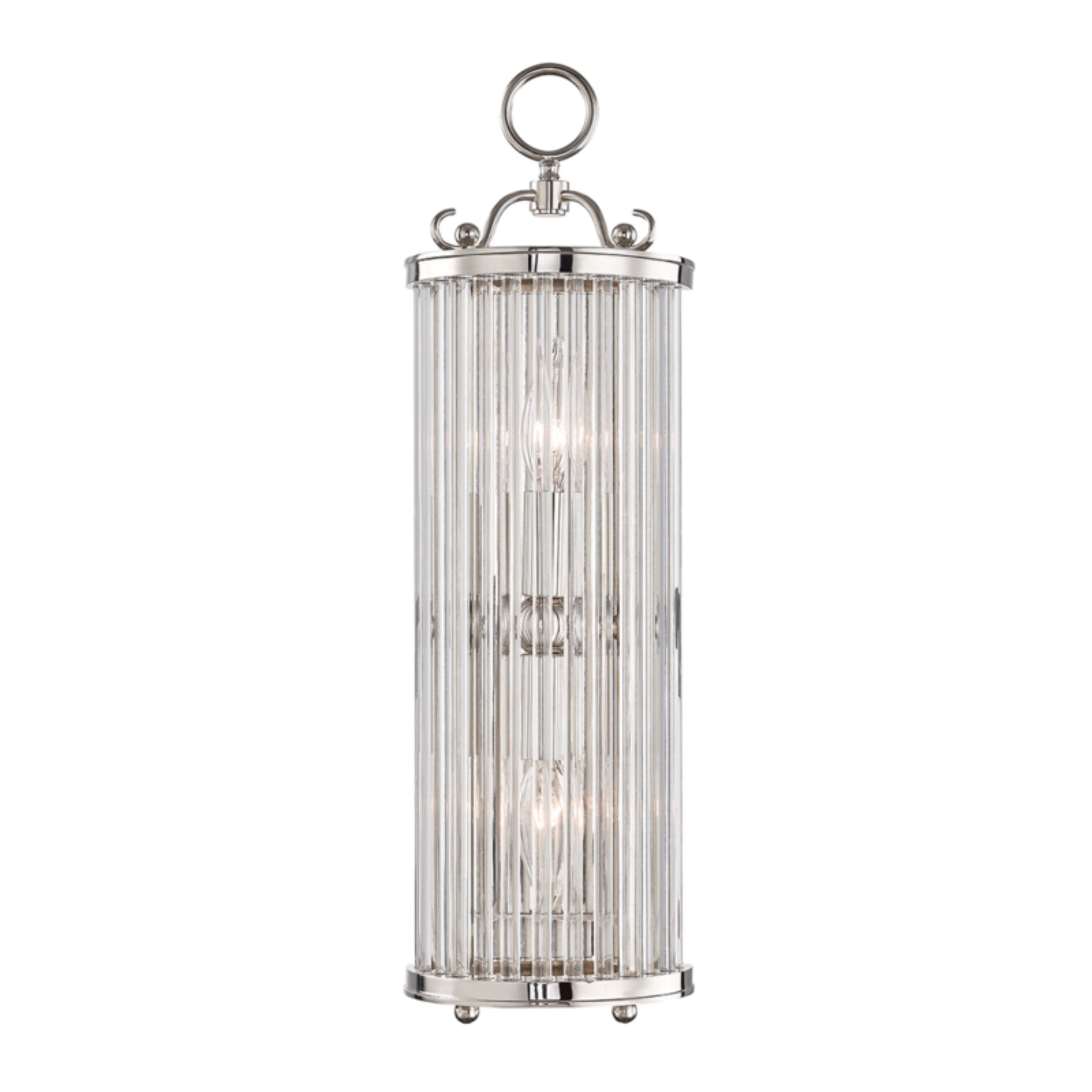 Glass No.1 2 Light Wall Sconce in Polished Nickel by Mark D. Sikes
