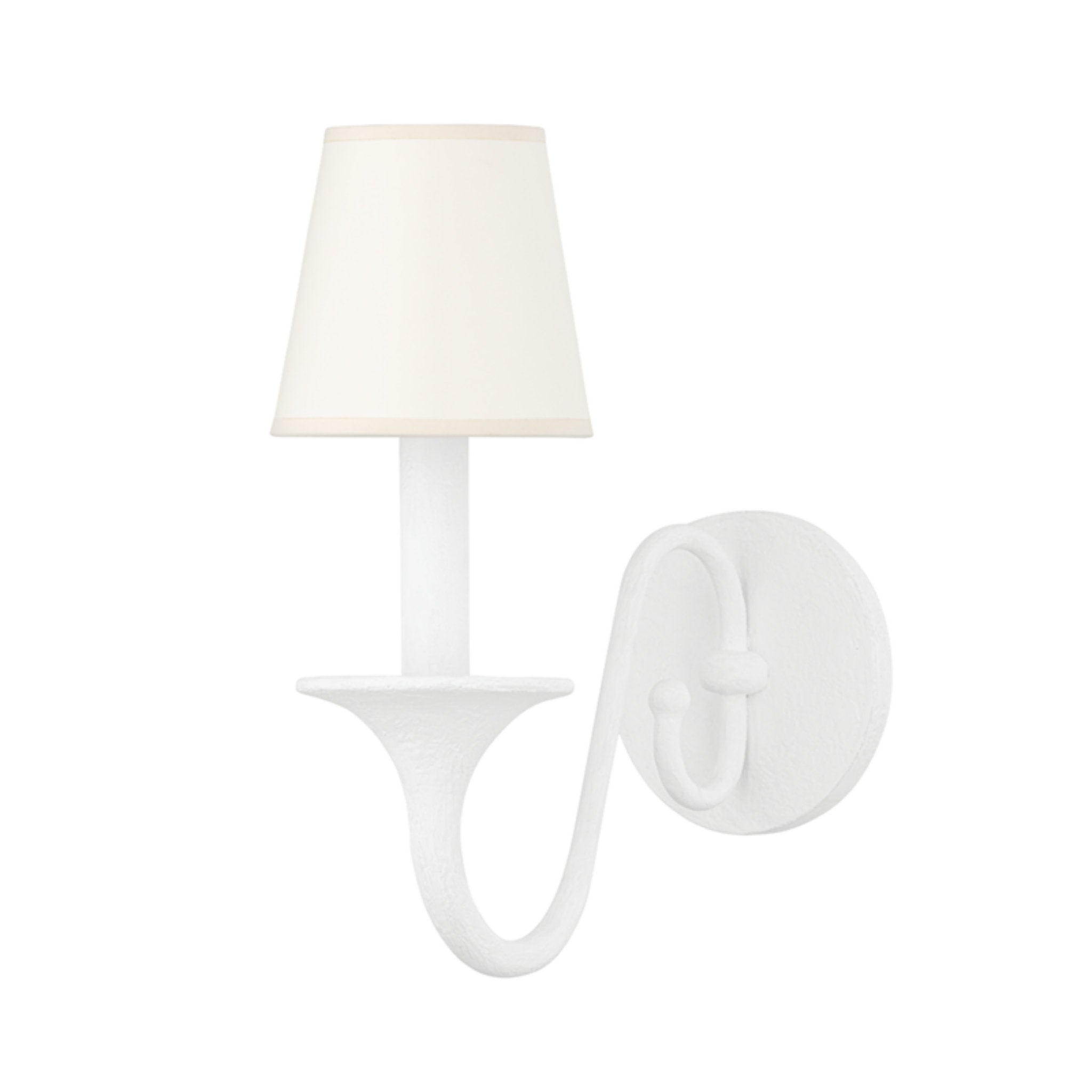 Windsor 1-Light Wall Sconce in  White Plaster by  Mark D. Sikes 5L x 5W x 12.25H