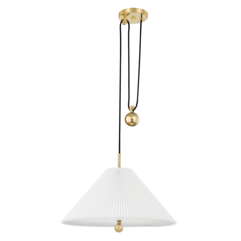 Dorset 1 Light Pendant in Aged Brass by Mark D. Sikes