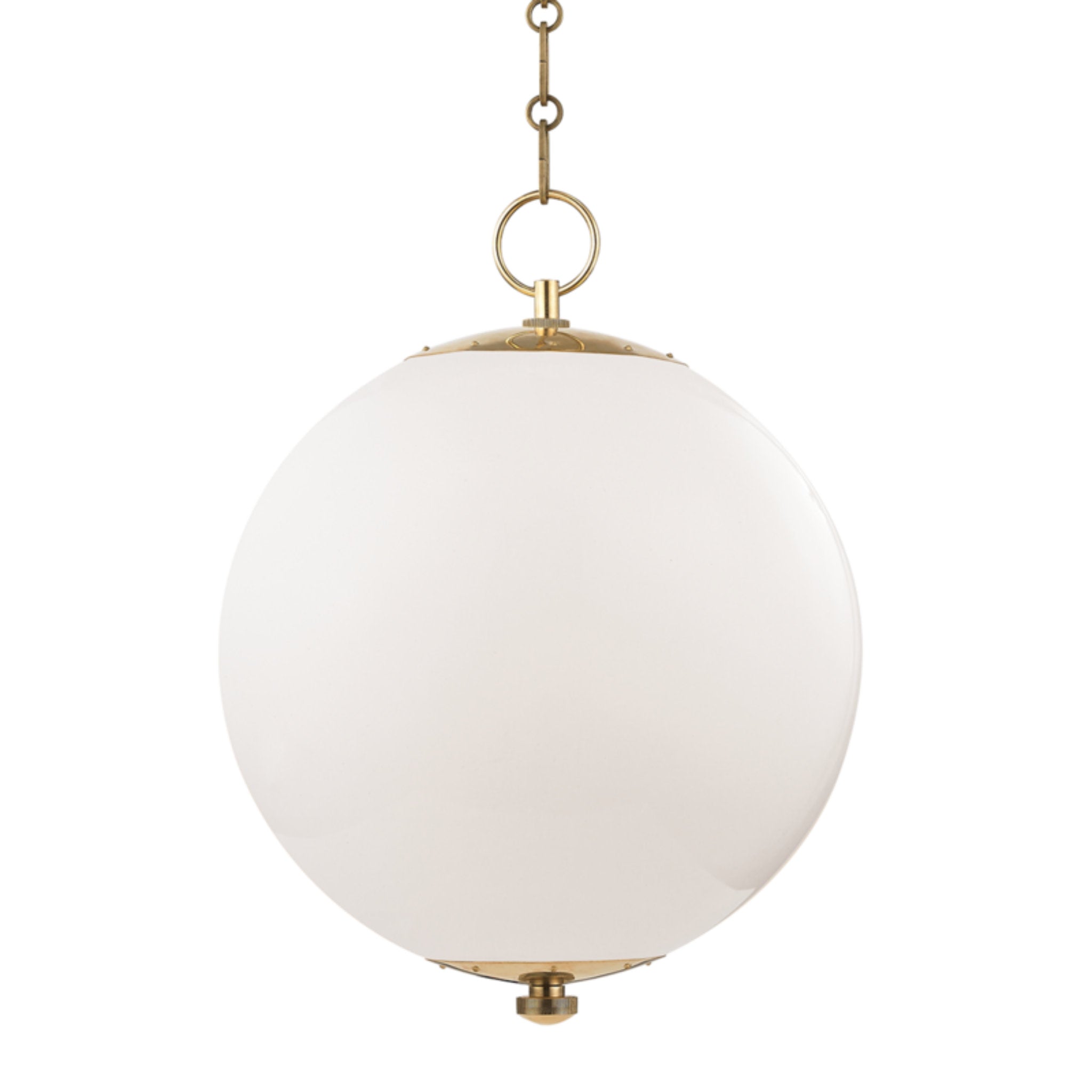Sphere No.1 1 Light Pendant in Aged Brass by Mark D. Sikes