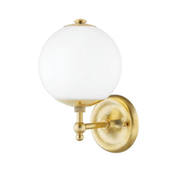 Sphere No.1 1 Light Wall Sconce in Aged Brass by Mark D. Sikes