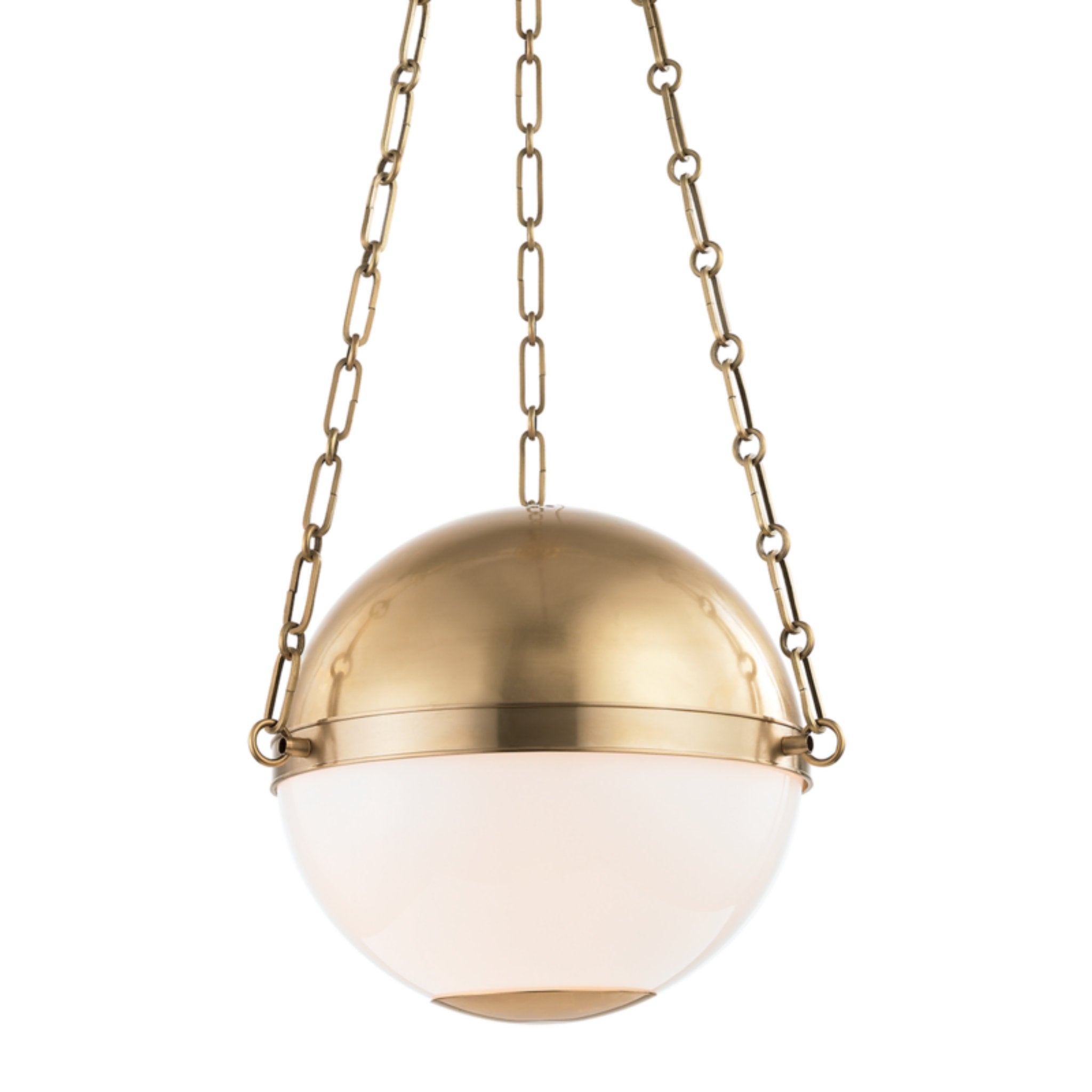 Sphere No.2 2 Light Pendant in Aged Brass by Mark D. Sikes