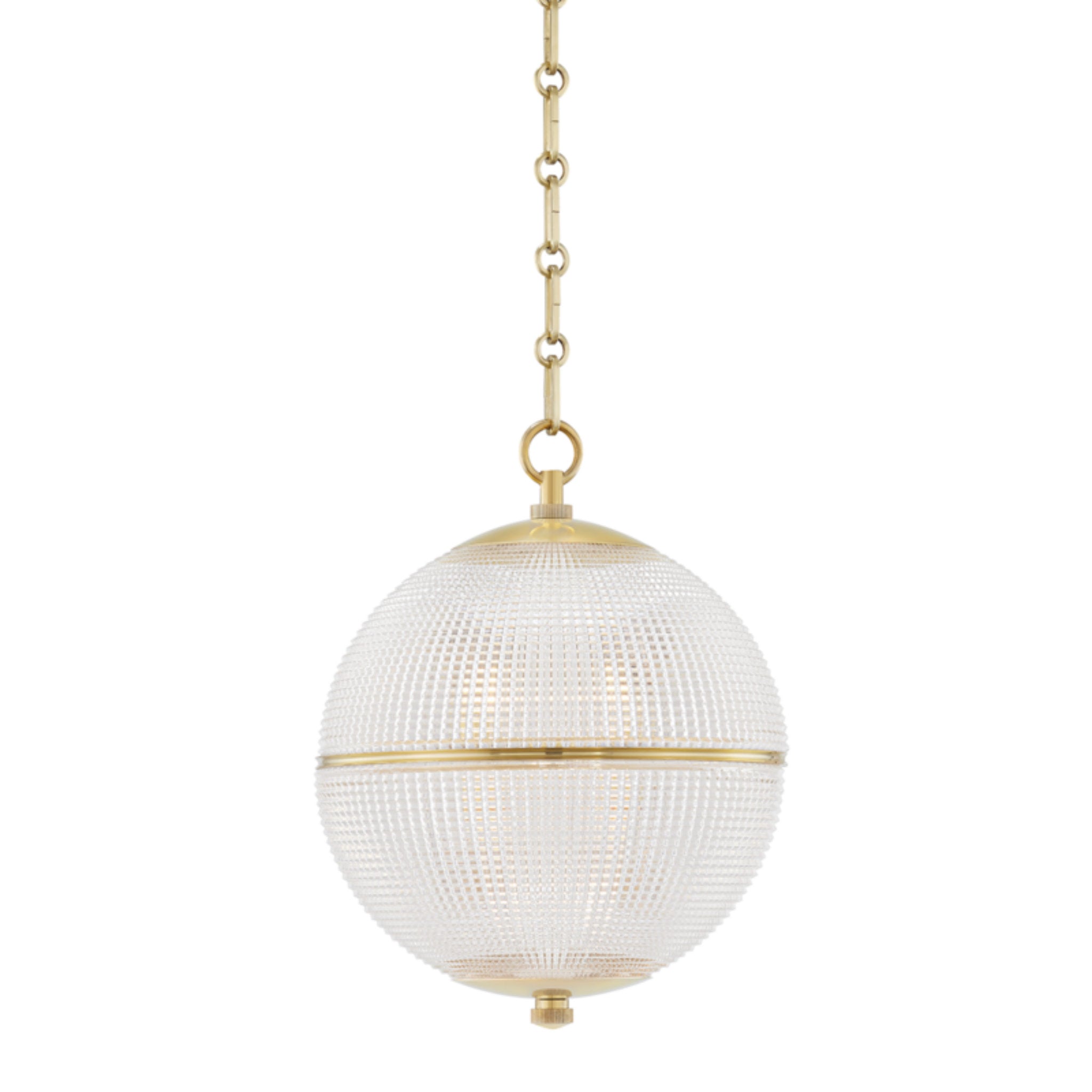 Sphere No. 3 1-Light Pendant in  Aged Brass by  Mark D. Sikes 13L x 13W x 16.75H