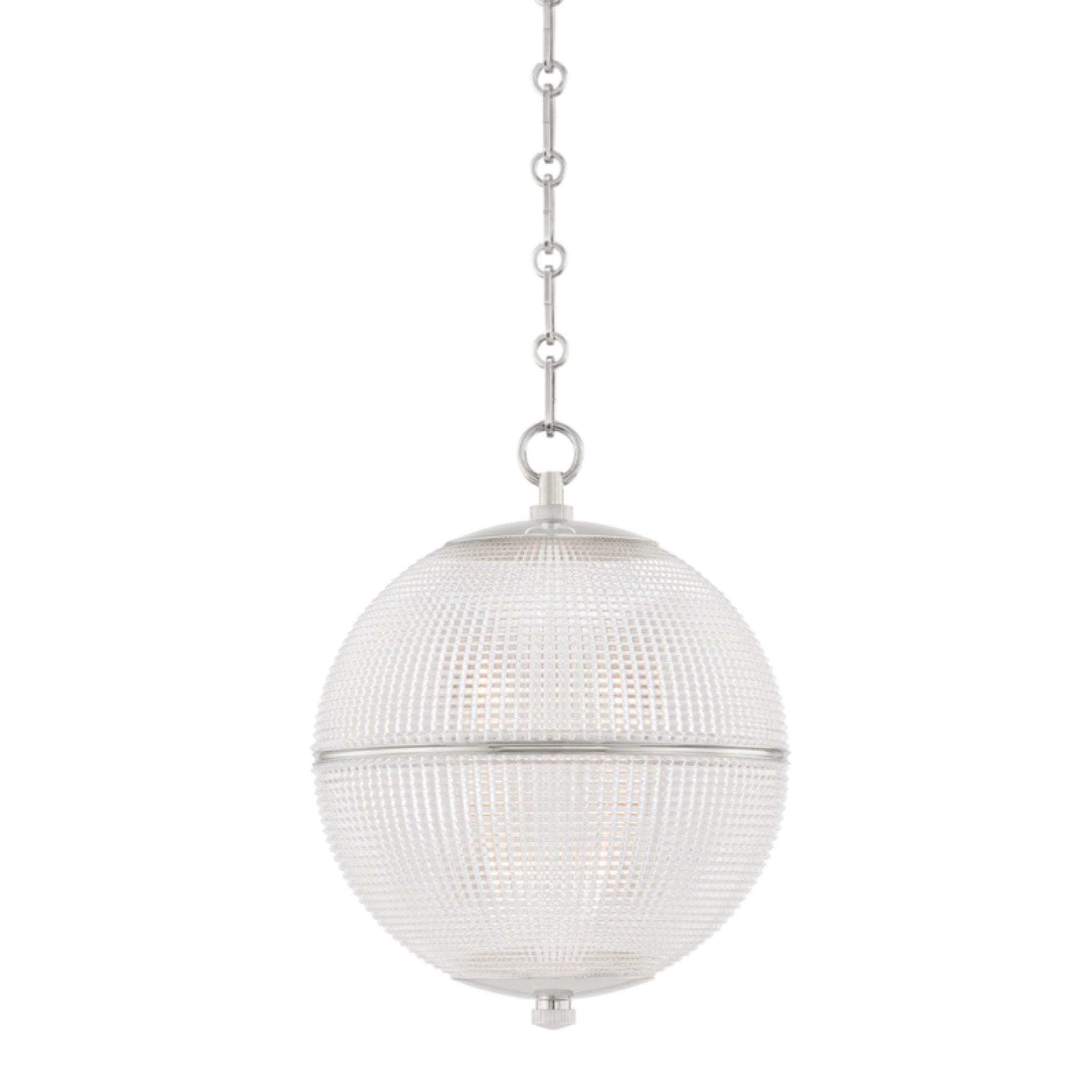 Sphere No. 3 1-Light Pendant in  Polished Nickel by  Mark D. Sikes 13L x 13W x 16.75H
