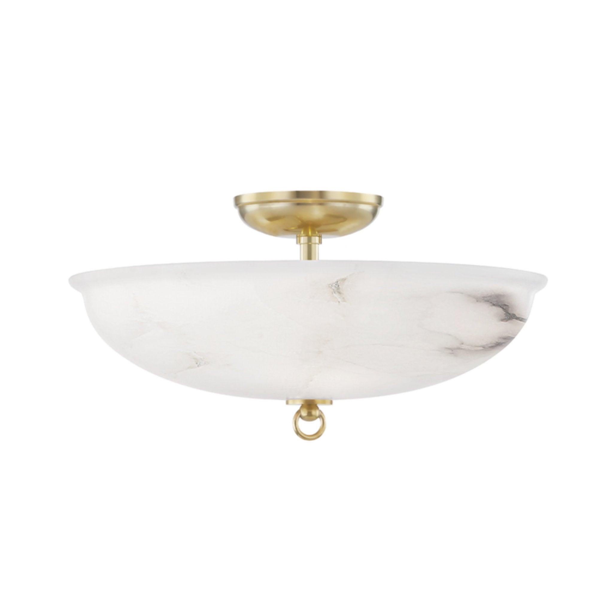 Somerset 3-Light Semi Flush in  Aged Brass by  Mark D. Sikes 16L x 16W x 8H