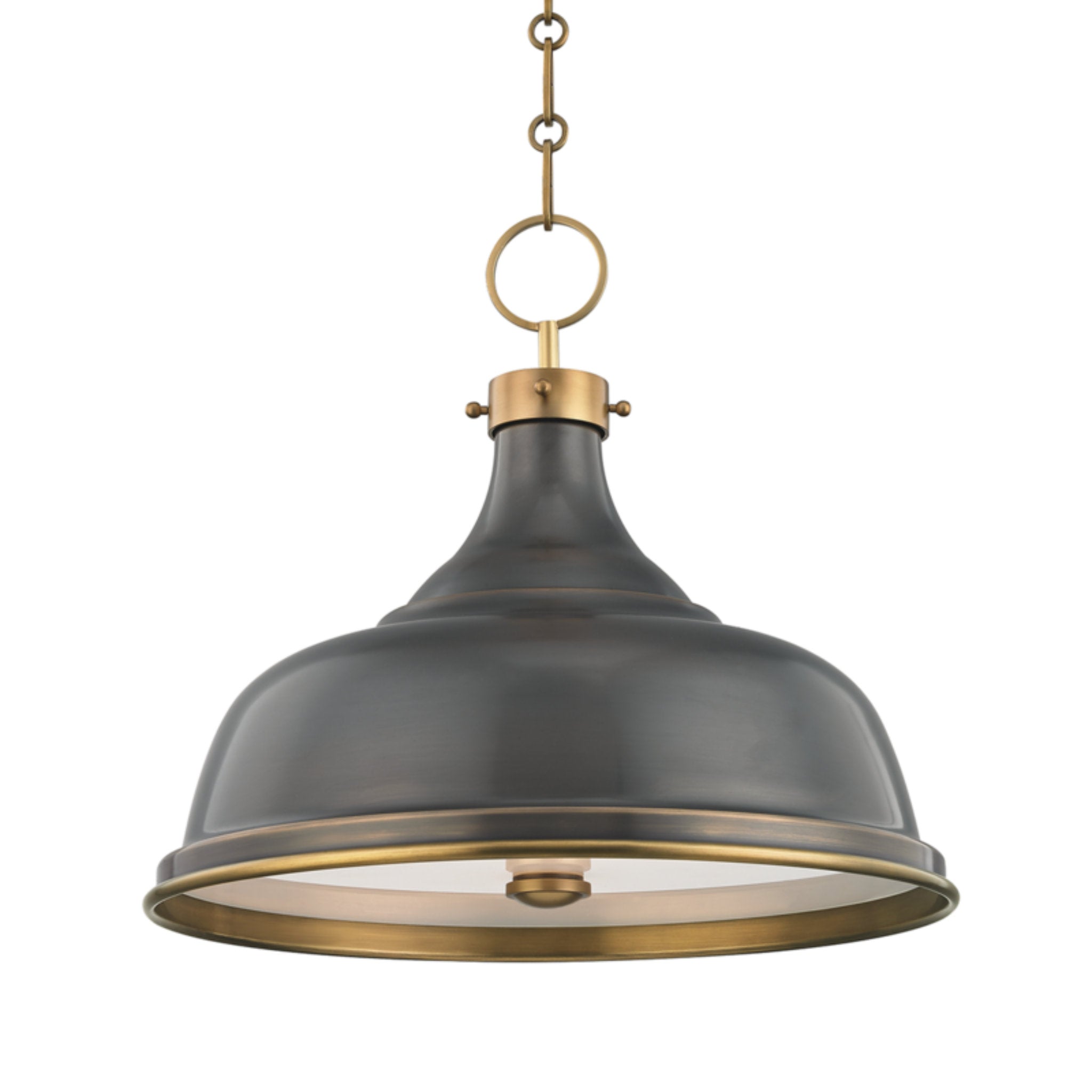 Metal No.1 3 Light Pendant in Aged/antique Distressed Bronze by Mark D. Sikes