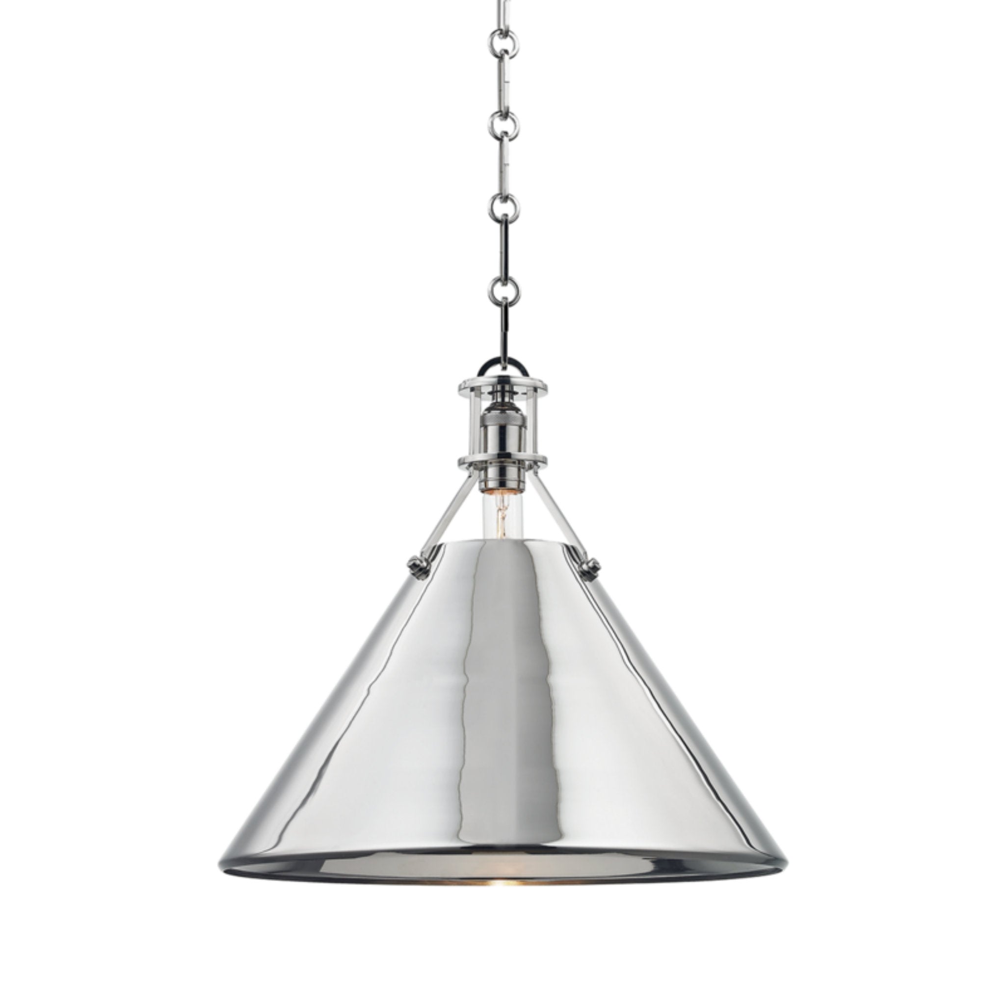 Metal No.2 1 Light Pendant in Polished Nickel by Mark D. Sikes