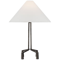 Marie Flanigan Clifford Medium Table Lamp in Aged Iron with Linen Shade
