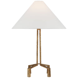 Marie Flanigan Clifford Medium Table Lamp in Gilded Iron with Linen Shade