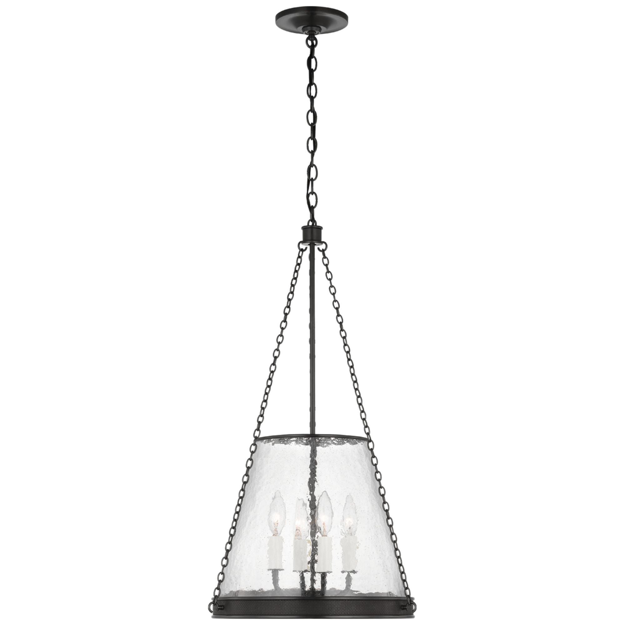 Marie Flanigan Reese 14" Pendant in Bronze with Clear Restoration Glass Ceiling Light W14" x H28.5"