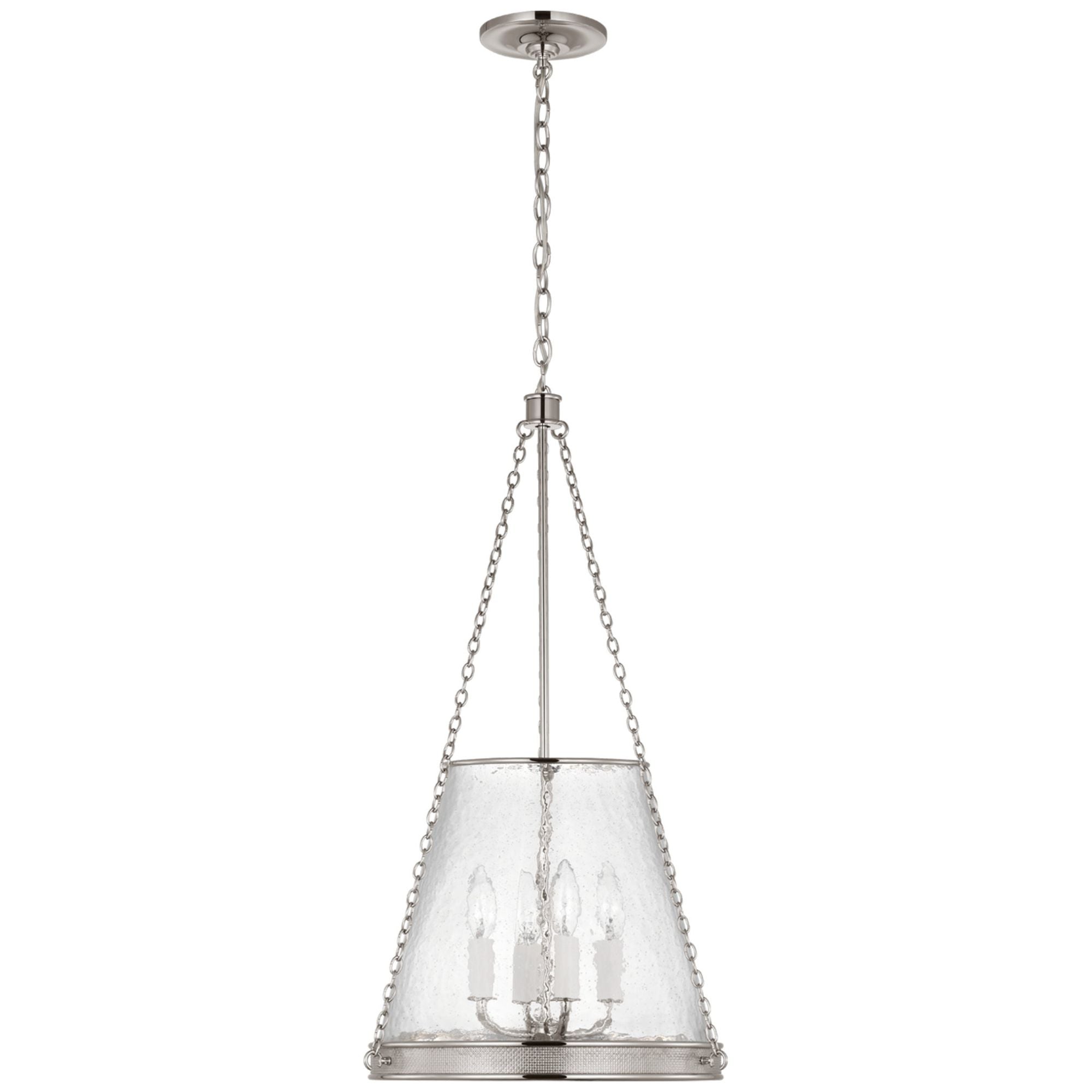 Marie Flanigan Reese 14" Pendant in Polished Nickel with Clear Restoration Glass Ceiling Light W14" x H28.5"