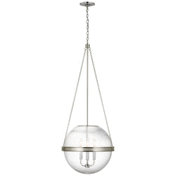 Marie Flanigan Reese 18" Globe Pendant in Polished Nickel with Clear Restoration Glass