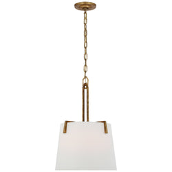 Marie Flanigan Clifford 18" Sculpted Hanging Shade in Gilded Iron with Linen Shade