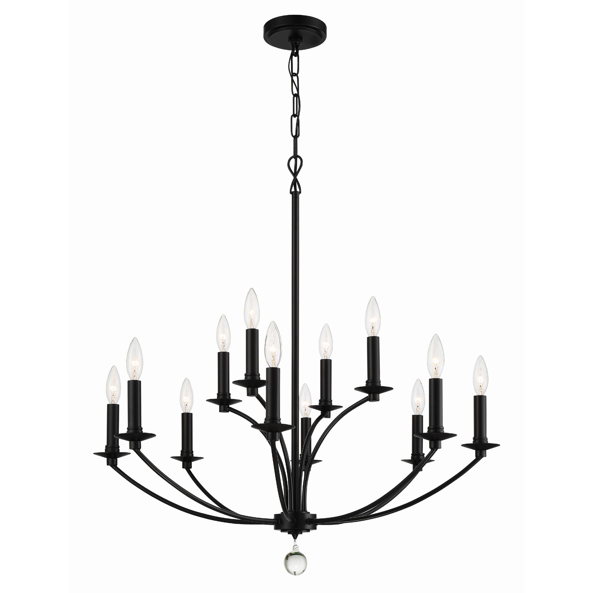 Mila 12 Light Black Chandelier 32"W x 32.5"H x 32"D