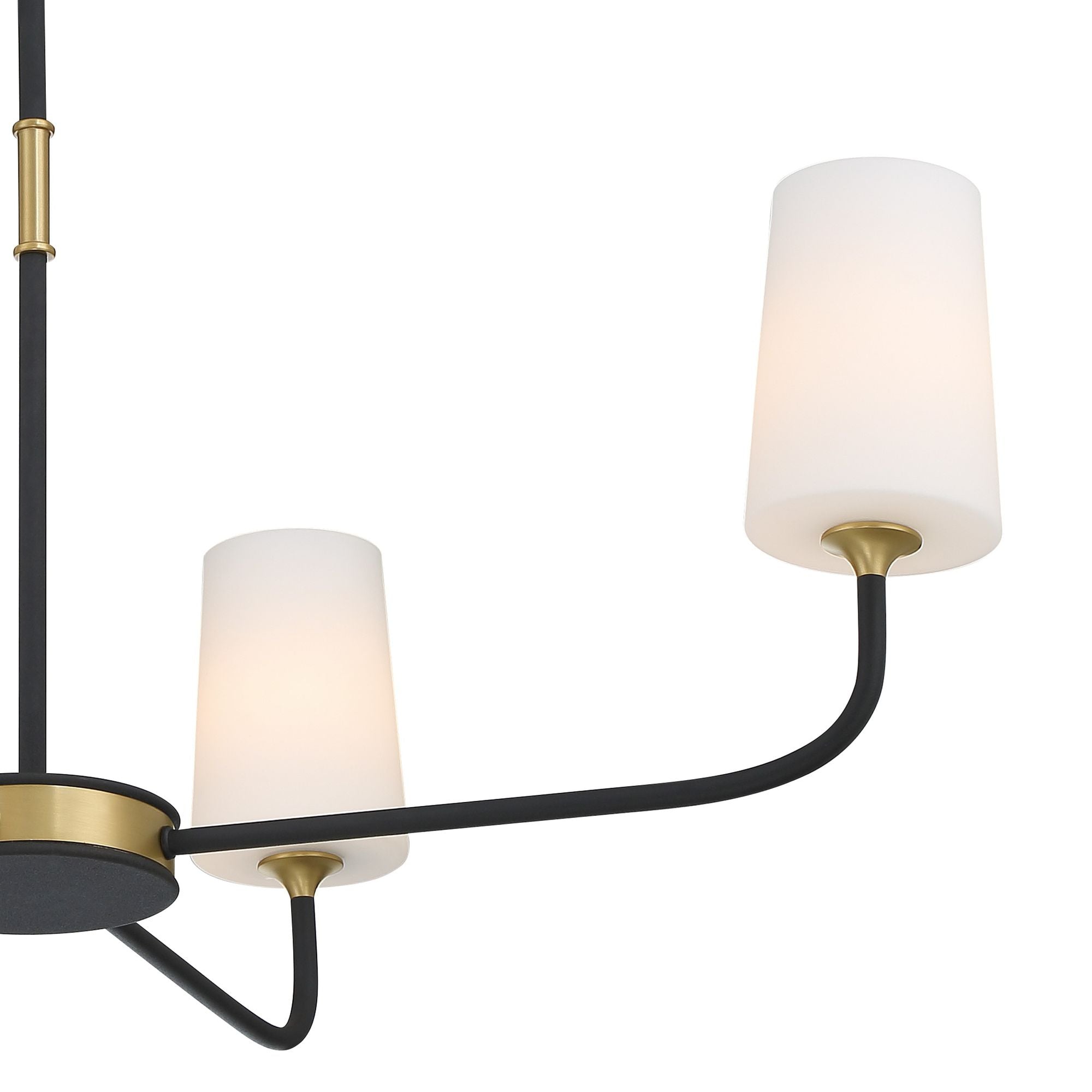 Niles 4 Light Black Forged + Modern Gold Chandelier Glass Shade 34"W x 22.25"H x 34"D