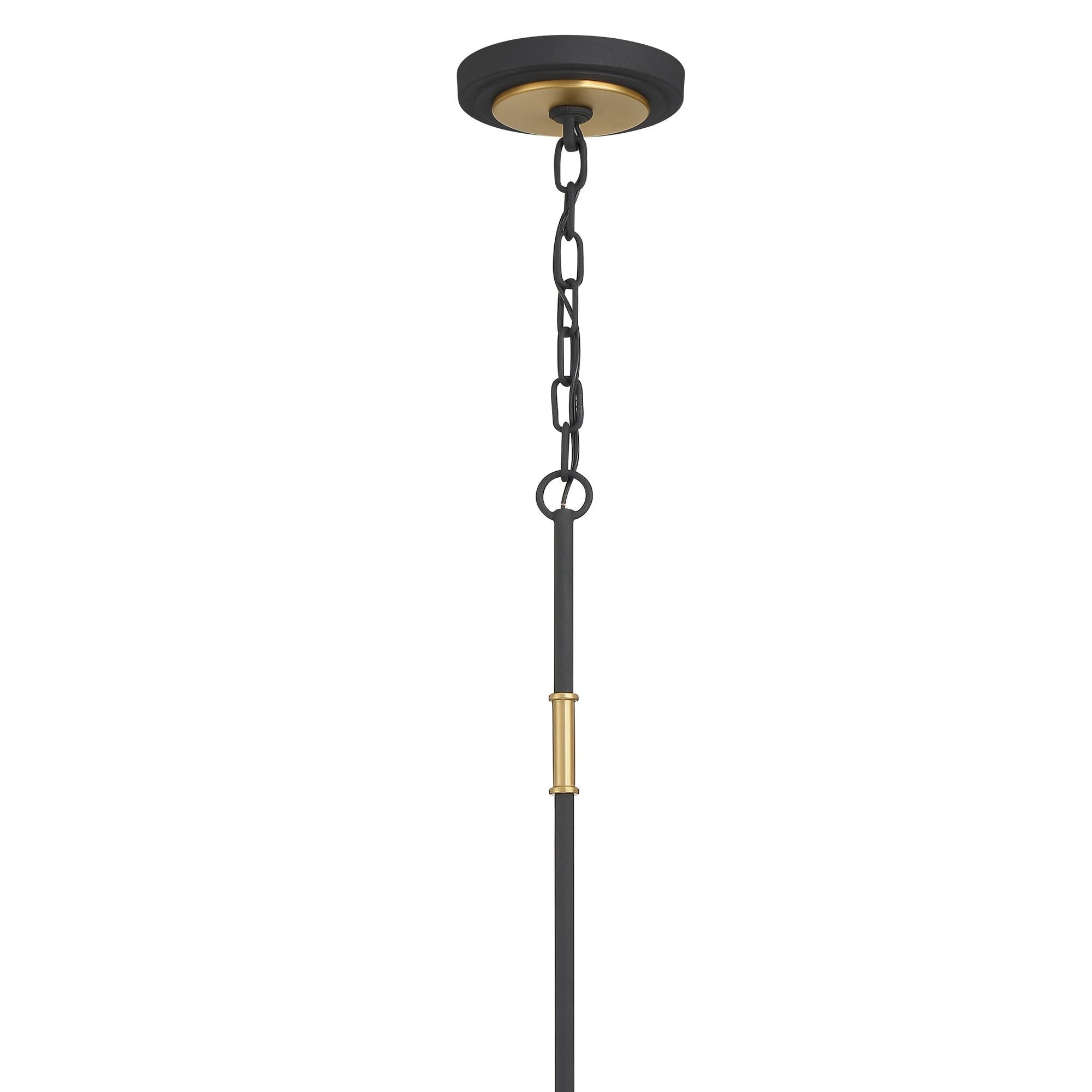 Niles 6 Light Black Forged + Modern Gold Chandelier Glass Shade 54"W x 22.25"H x 54"D