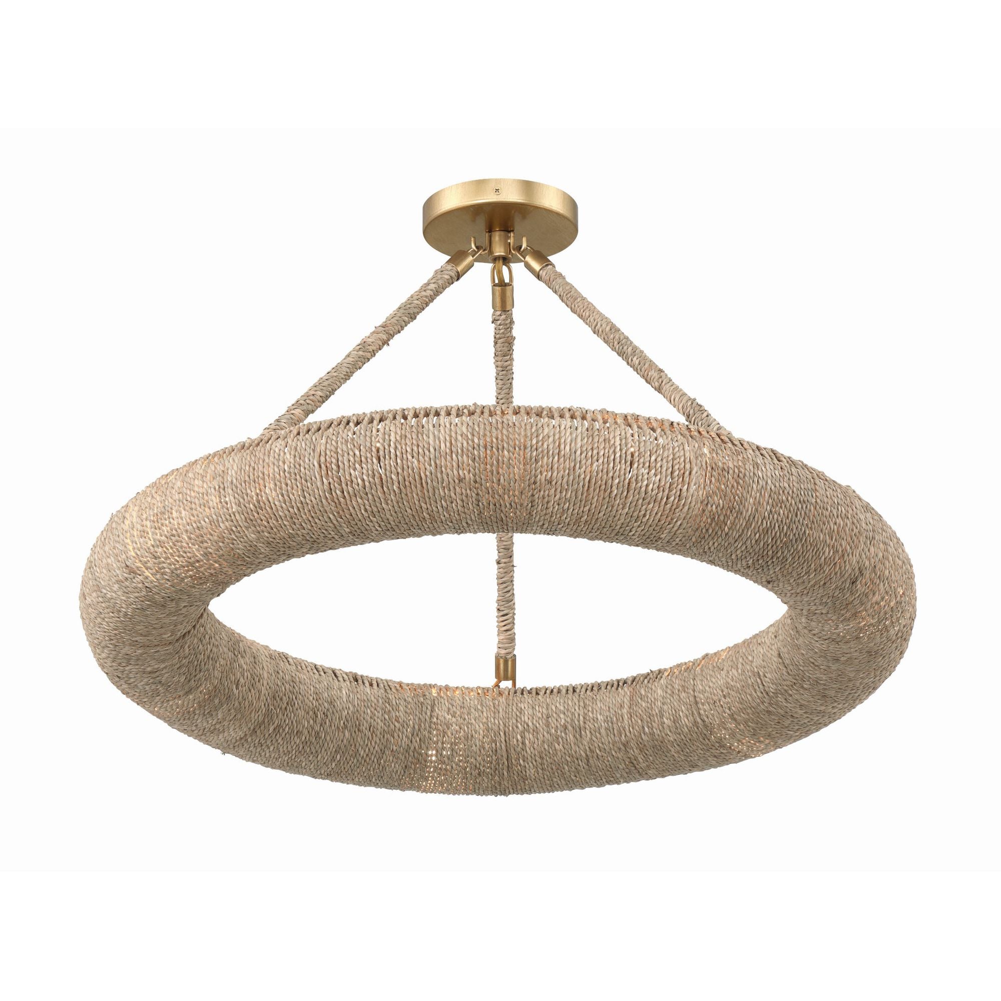 Oakley Integrated LED Soft Gold Semi Flush Mount 24"W x 3.5"H x 24"D