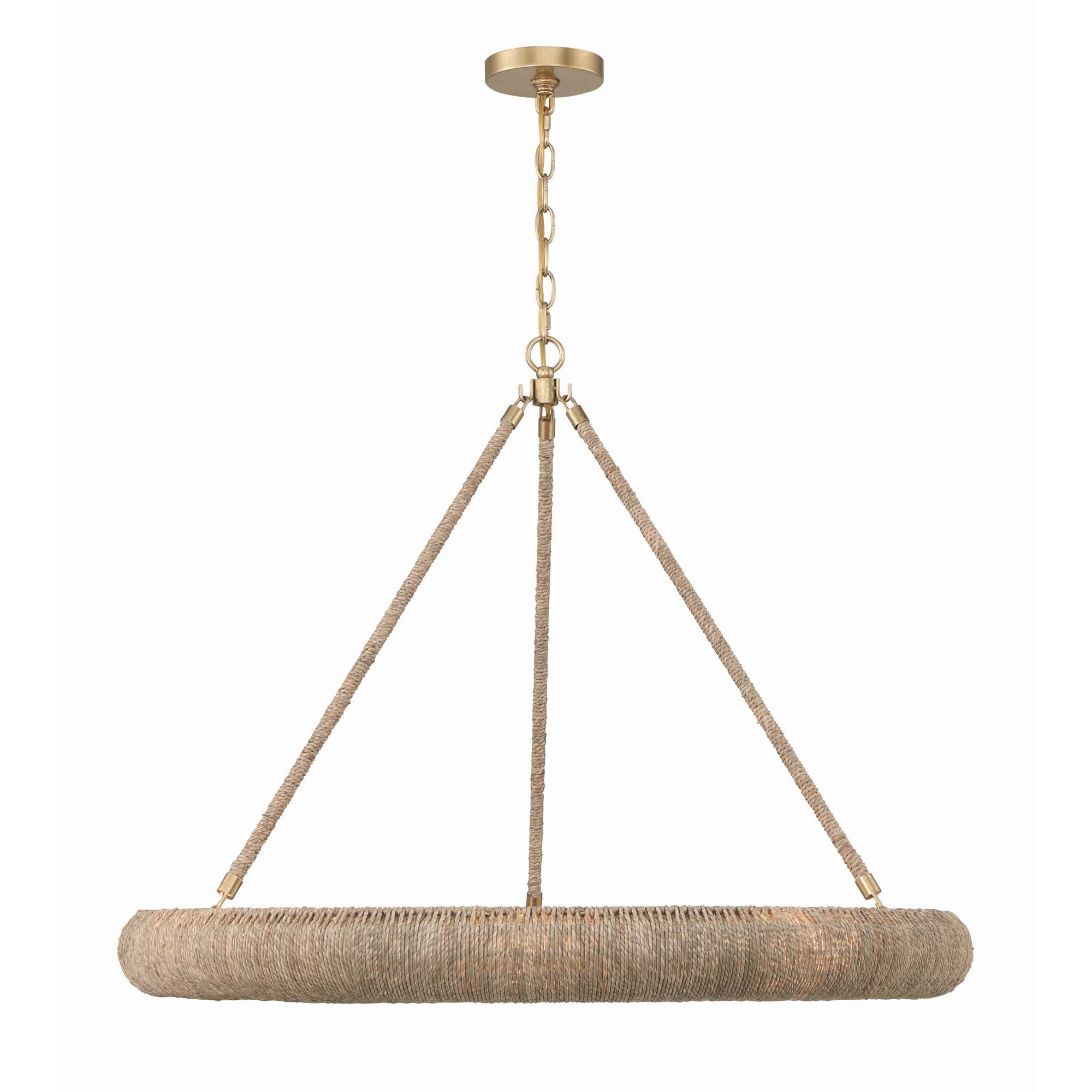 Oakley 32'' Integrated LED Soft Gold Chandelier Tan 32"W x 24.5"H x 32"D