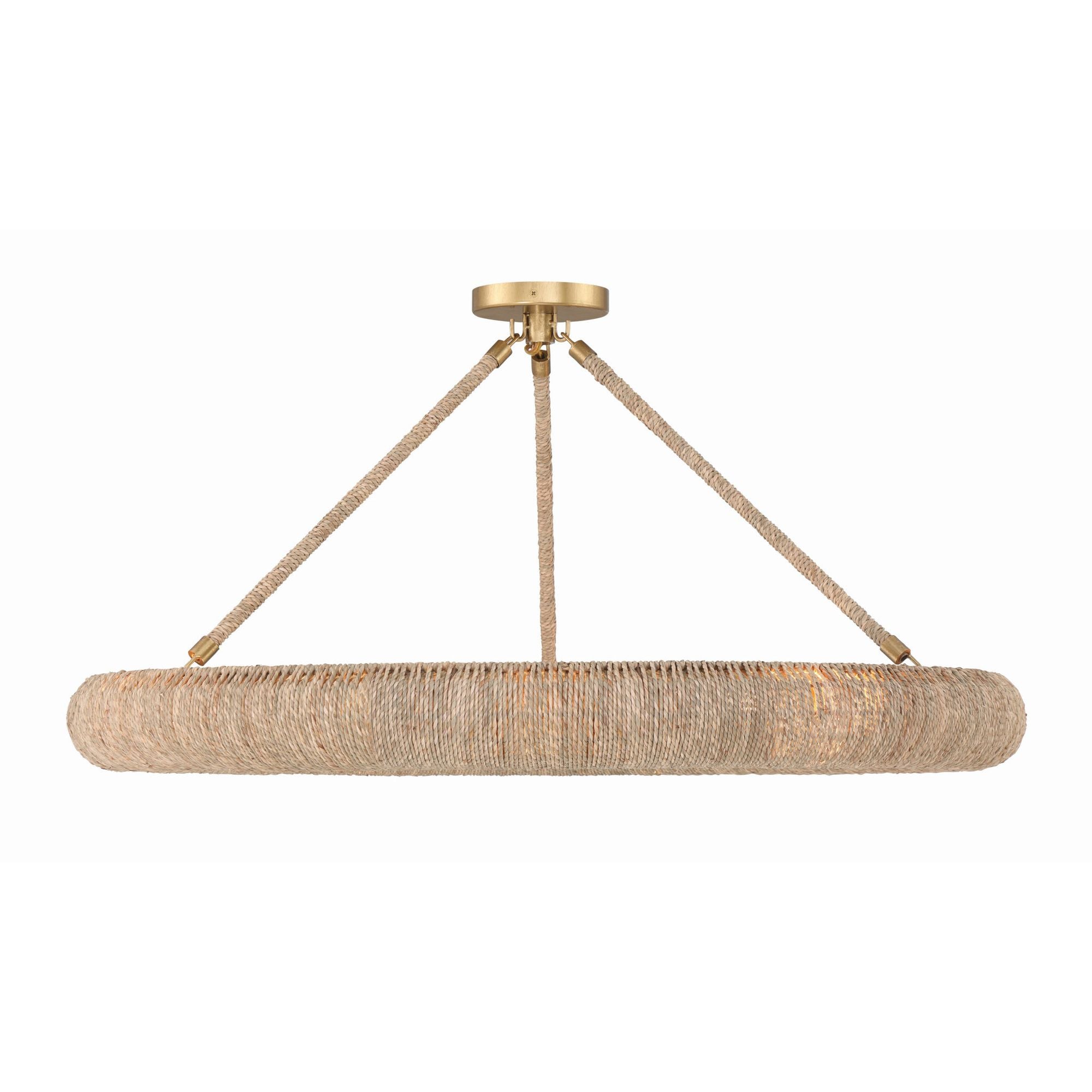 Oakley 32'' Integrated LED Soft Gold Semi Flush Mount Tan 32"W x 17"H x 32"D