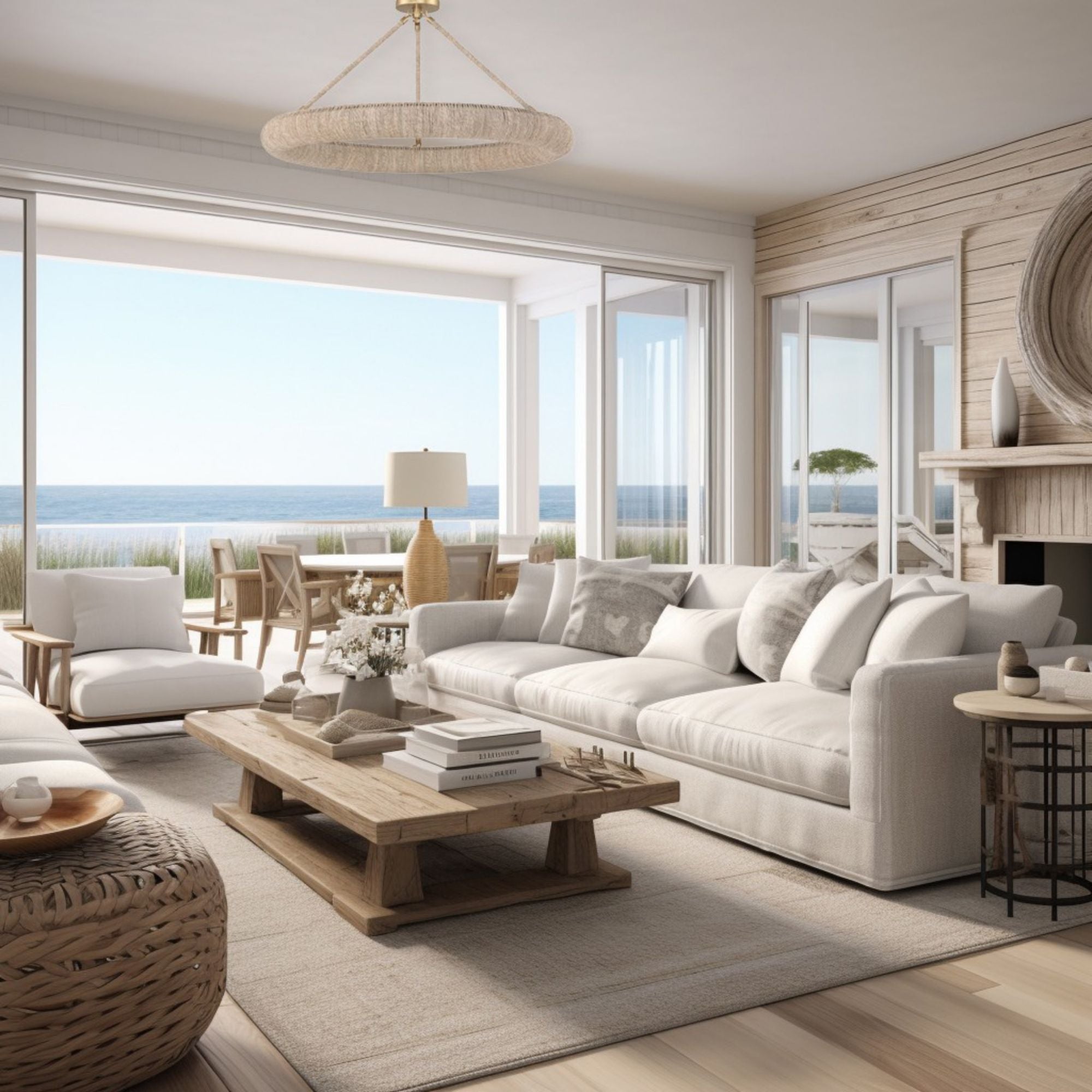 Oakley 32'' Integrated LED Soft Gold Semi Flush Mount Tan 32"W x 17"H x 32"D