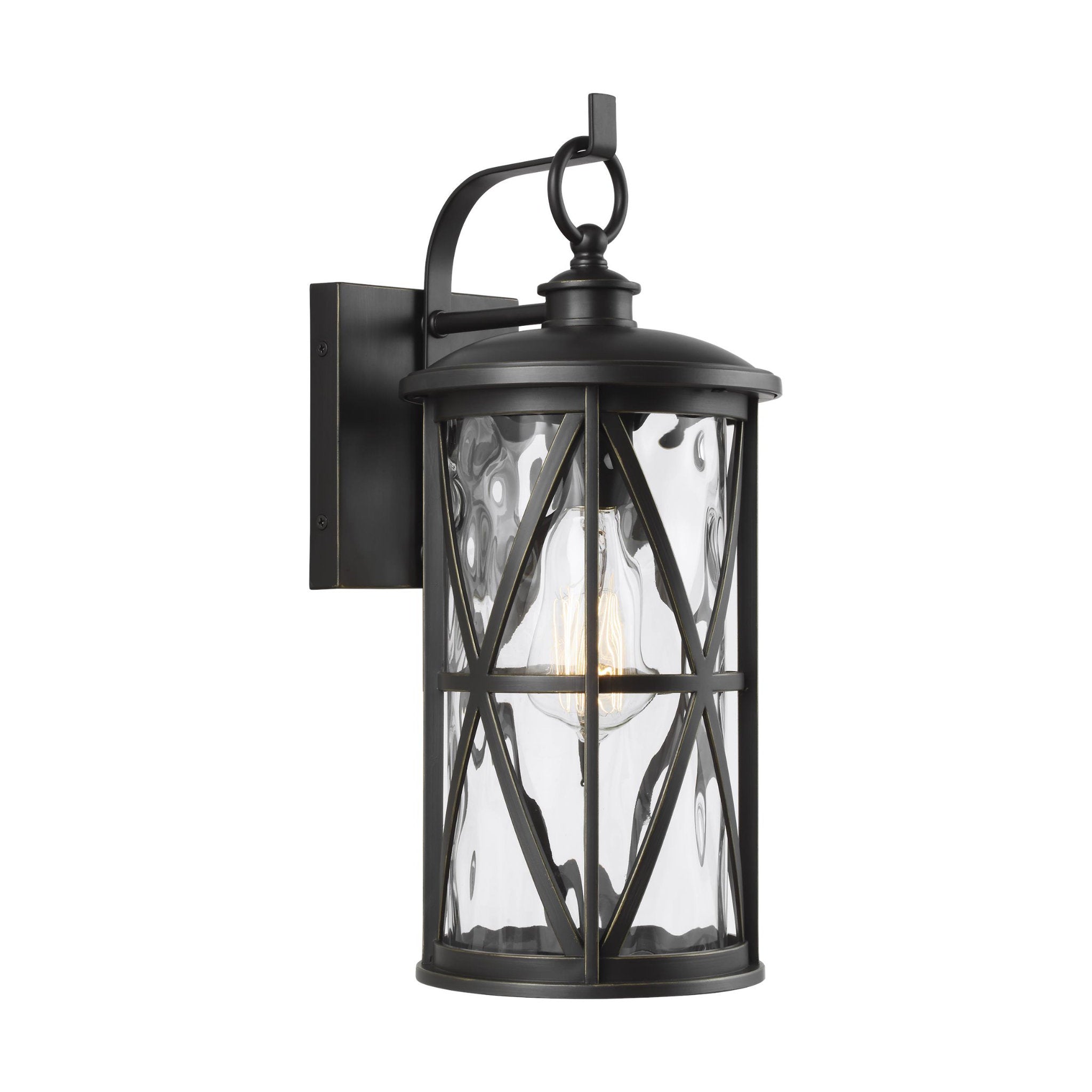 Millbrooke Small Lantern Traditional Outdoor Fixture 6.75" Width 15.5" Height StoneStrong Round Water Shade in Antique Bronze